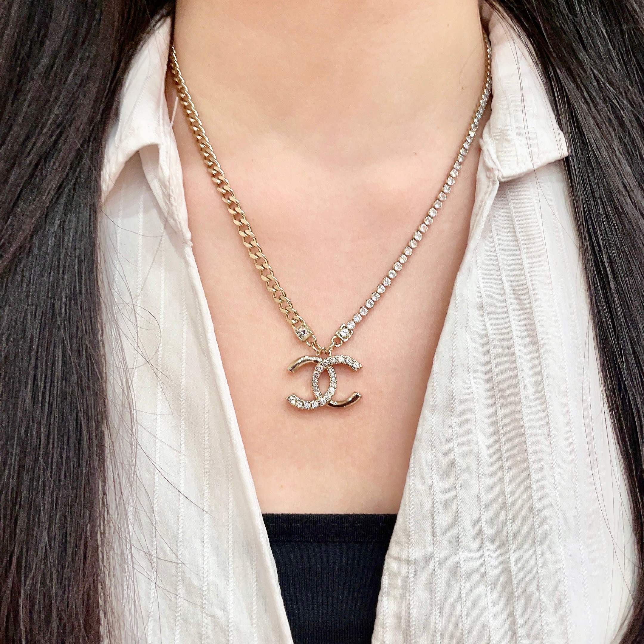 Chanel CC Logo Pendant Necklace