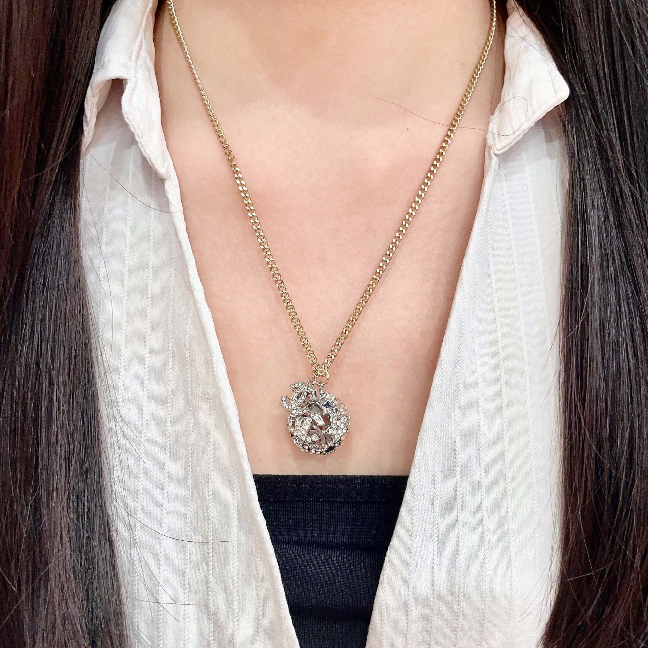 Chanel Gold Chain with Diamond Dragon Pendant