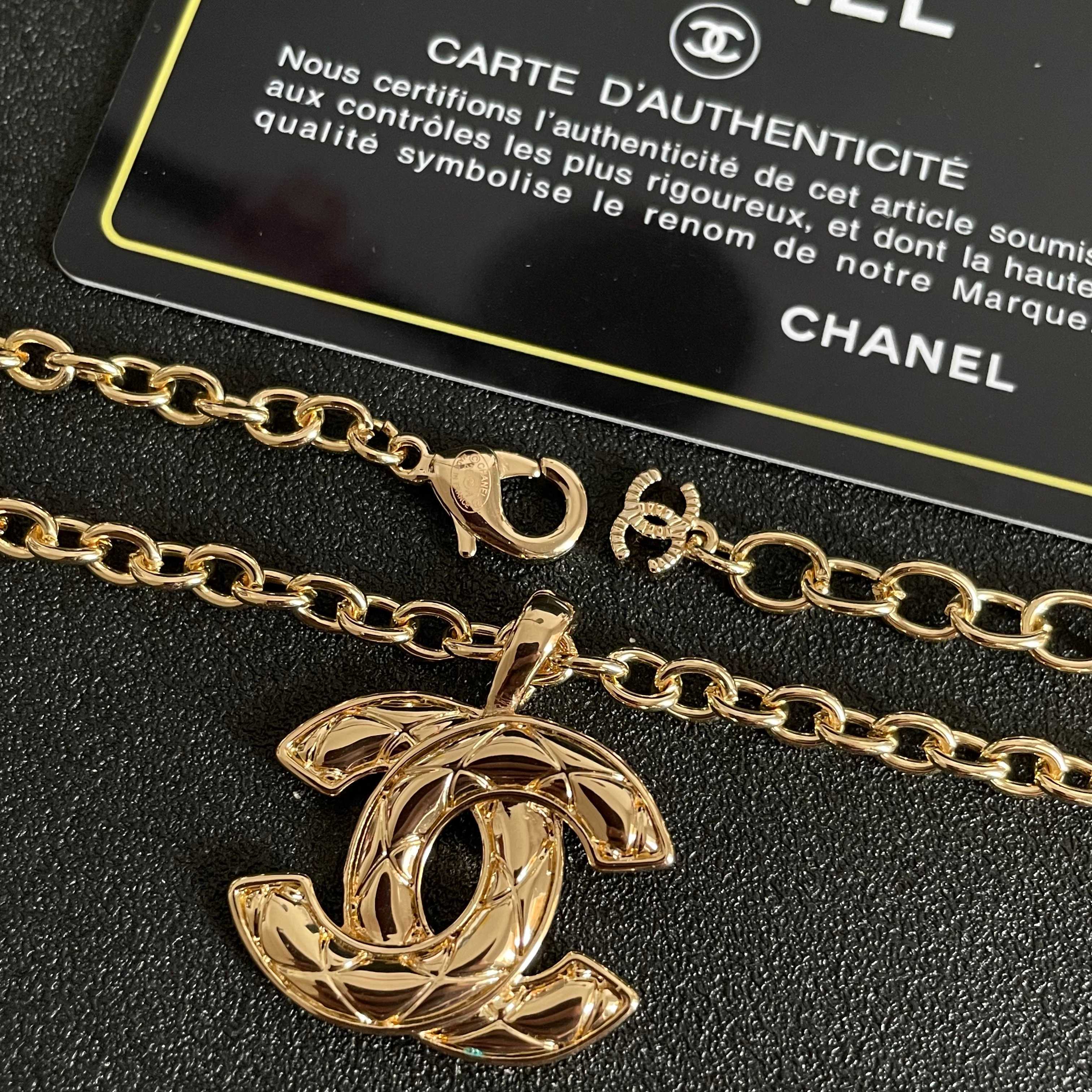 Chanel CC Logo Gold Necklace