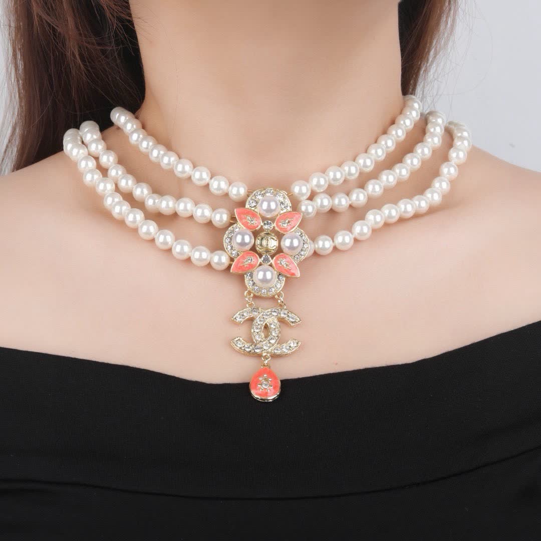 Chanel Pearl and Crystal Necklace