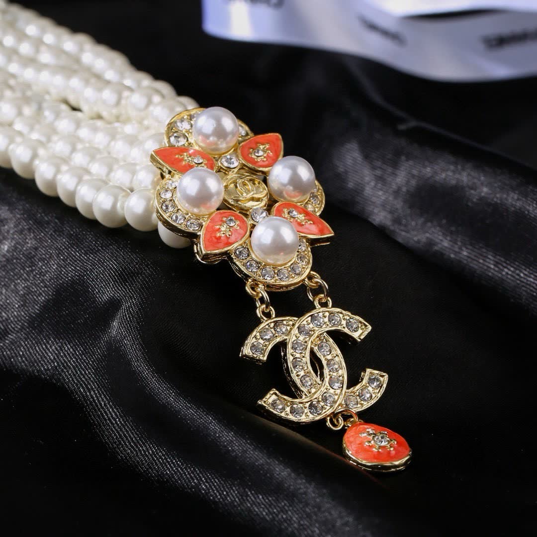 Chanel Pearl and Crystal Necklace