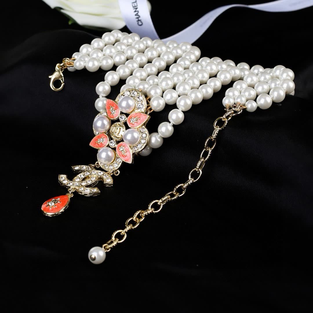Chanel Pearl and Crystal Necklace