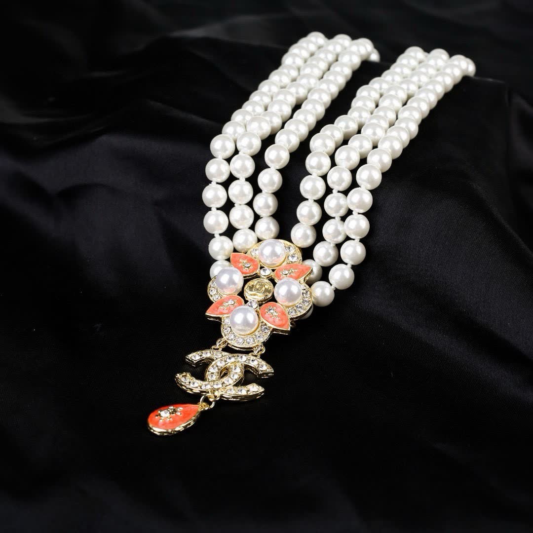 Chanel Pearl and Crystal Necklace