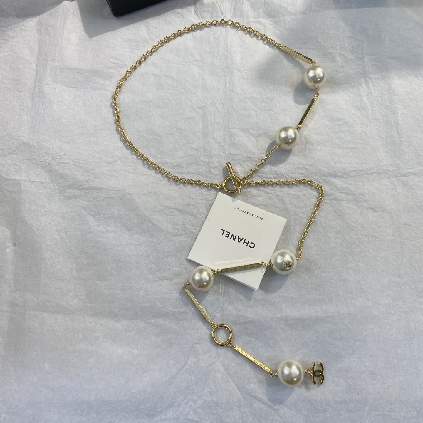 Chanel Gold-tone Pearl Necklace