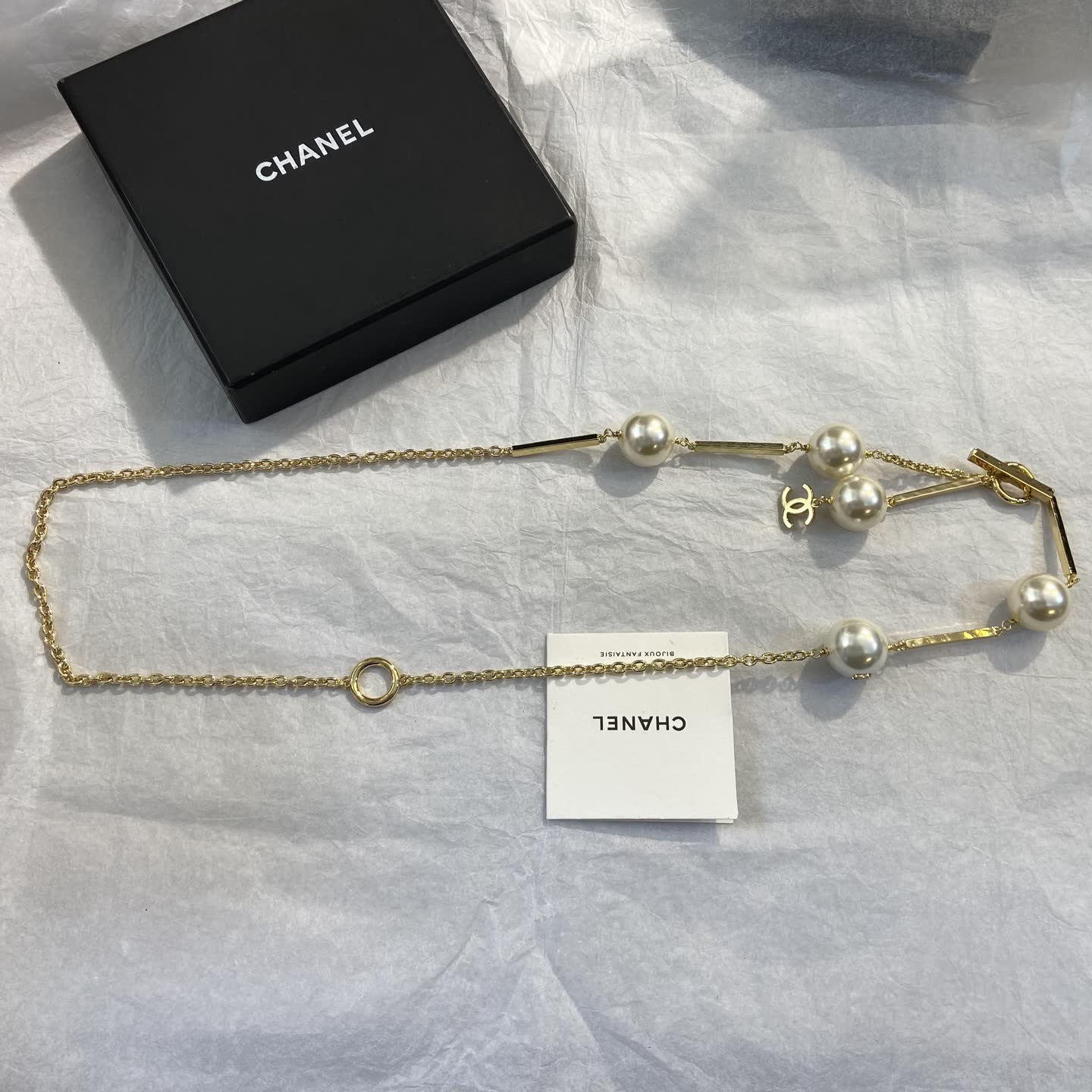 Chanel Gold-tone Pearl Necklace