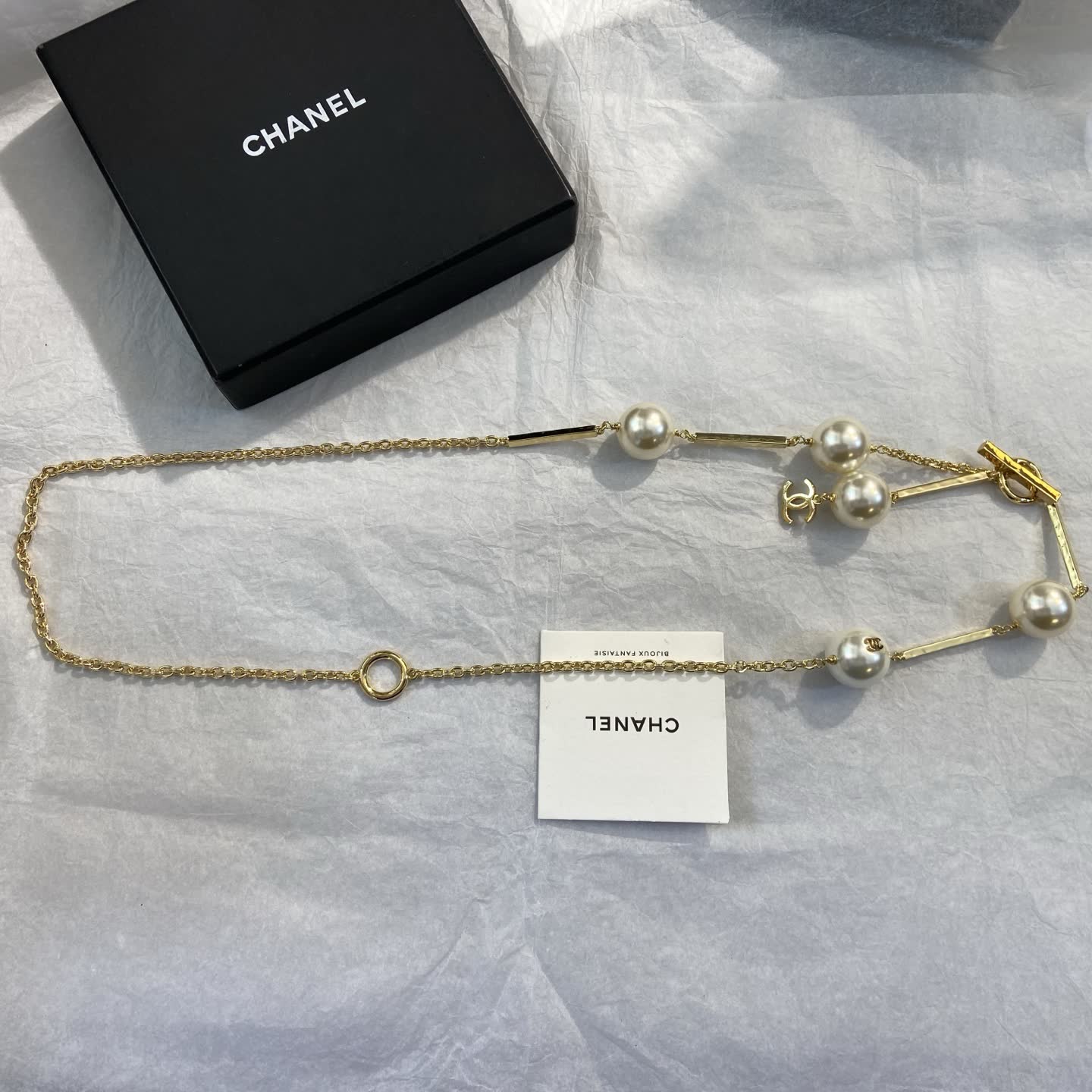 Chanel Gold-tone Pearl Necklace