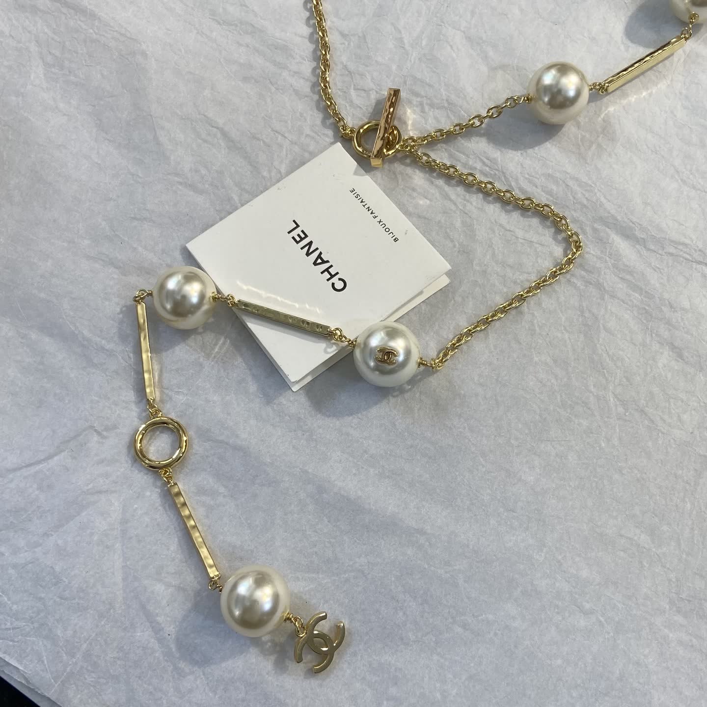Chanel Gold-tone Pearl Necklace