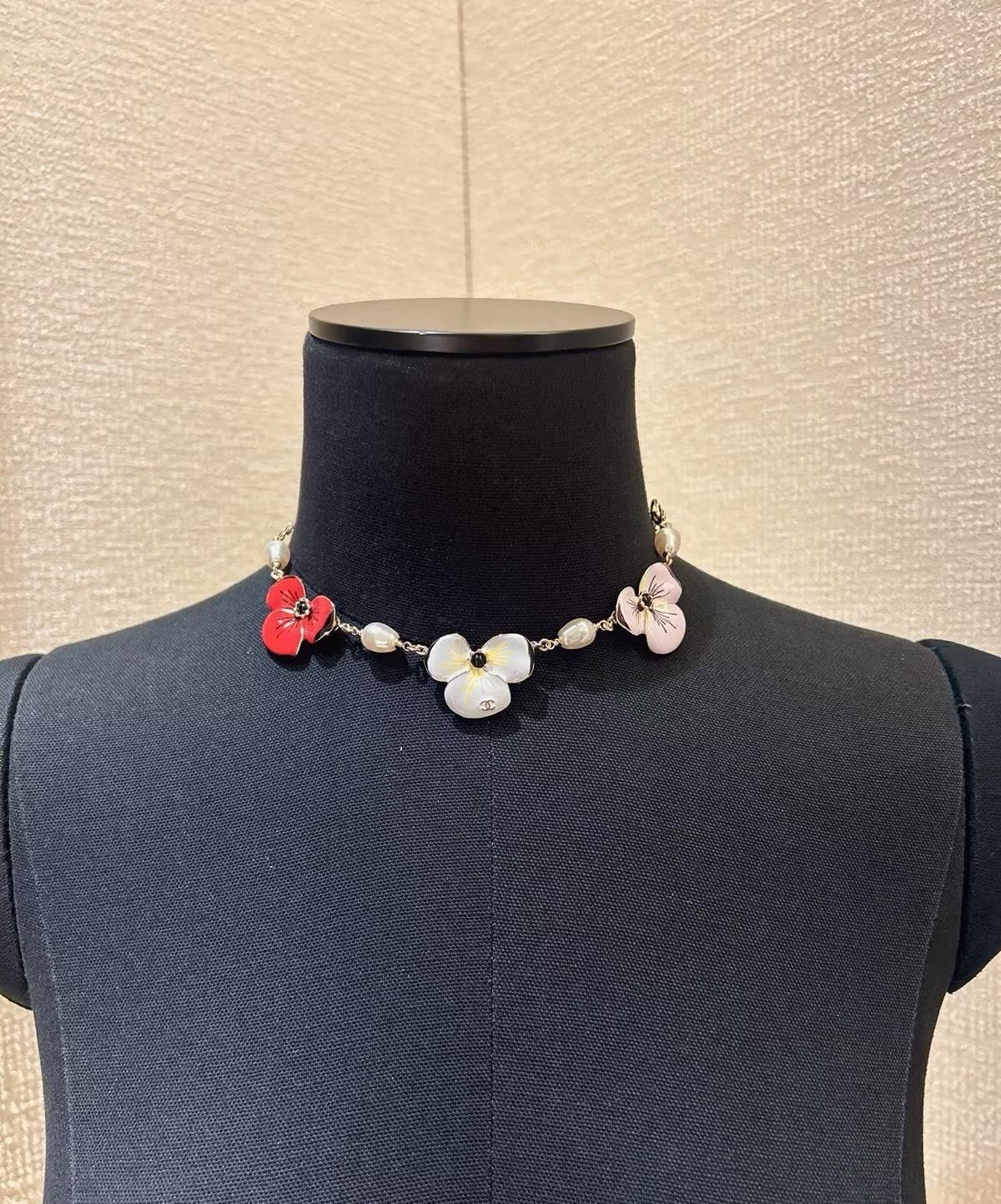 Chanel Multicolor Camellia Necklace