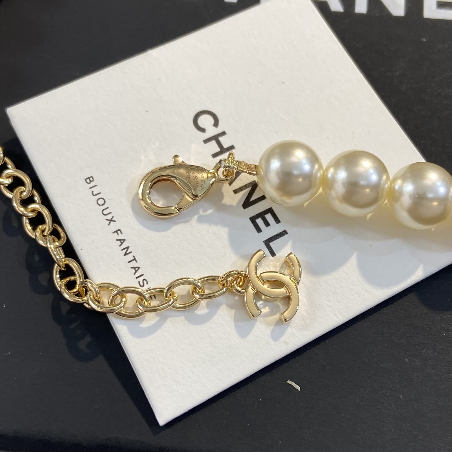 Chanel Pearl and Gold Bead Necklace