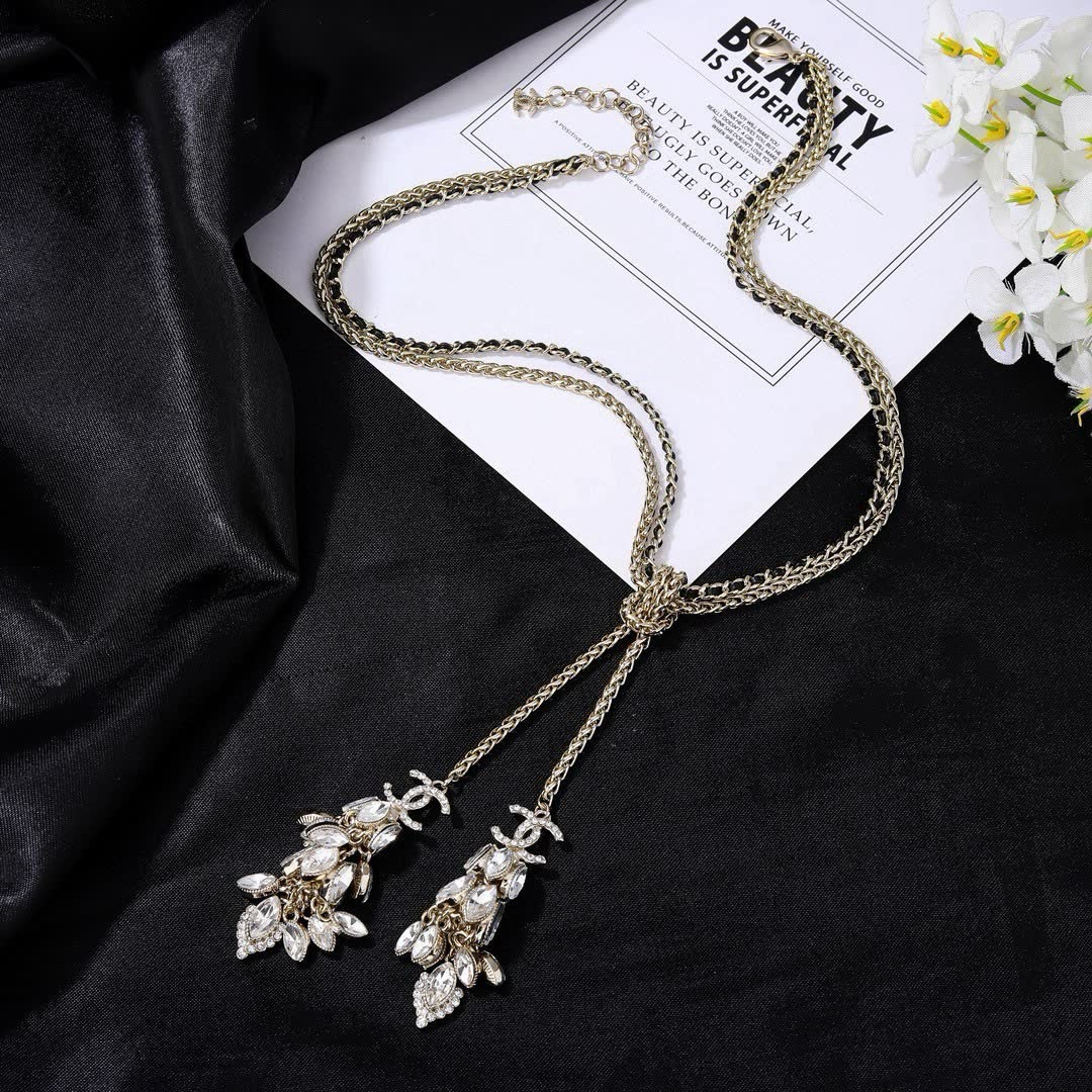 Chanel Crystal Tassel Necklace