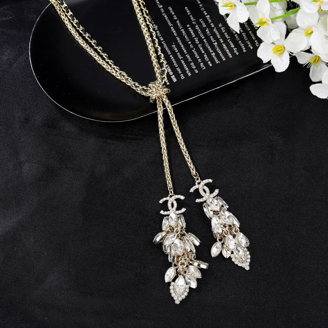 Chanel Crystal Tassel Necklace