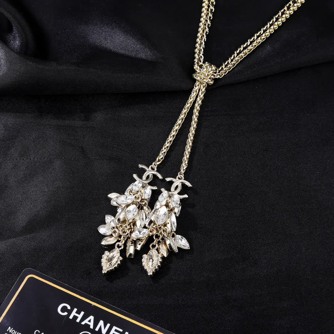 Chanel Crystal Tassel Necklace