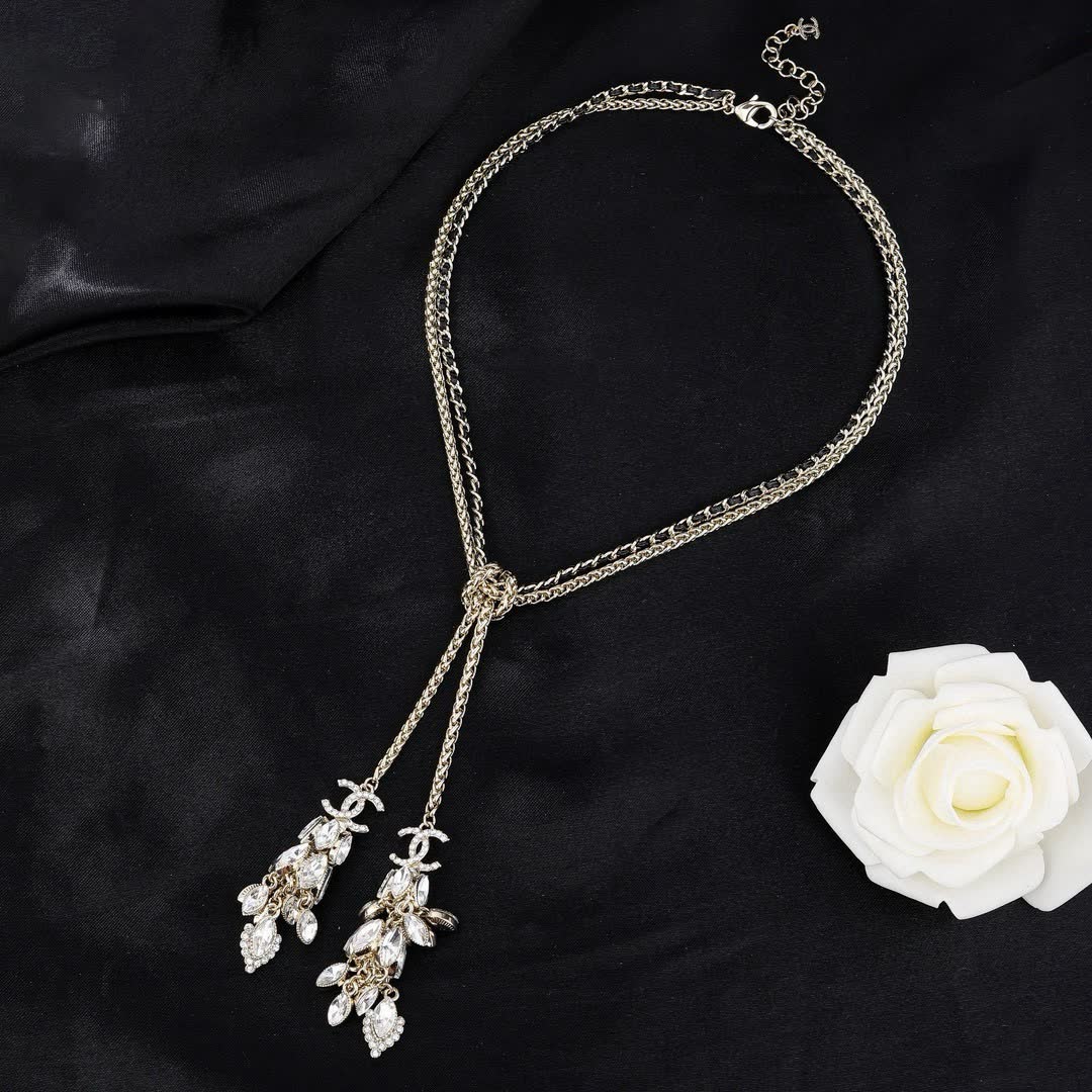 Chanel Crystal Tassel Necklace