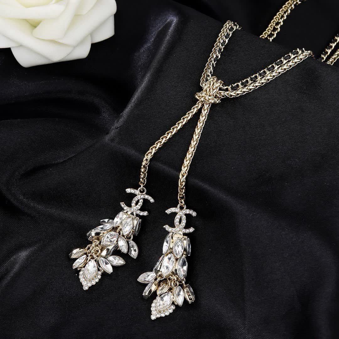 Chanel Crystal Tassel Necklace