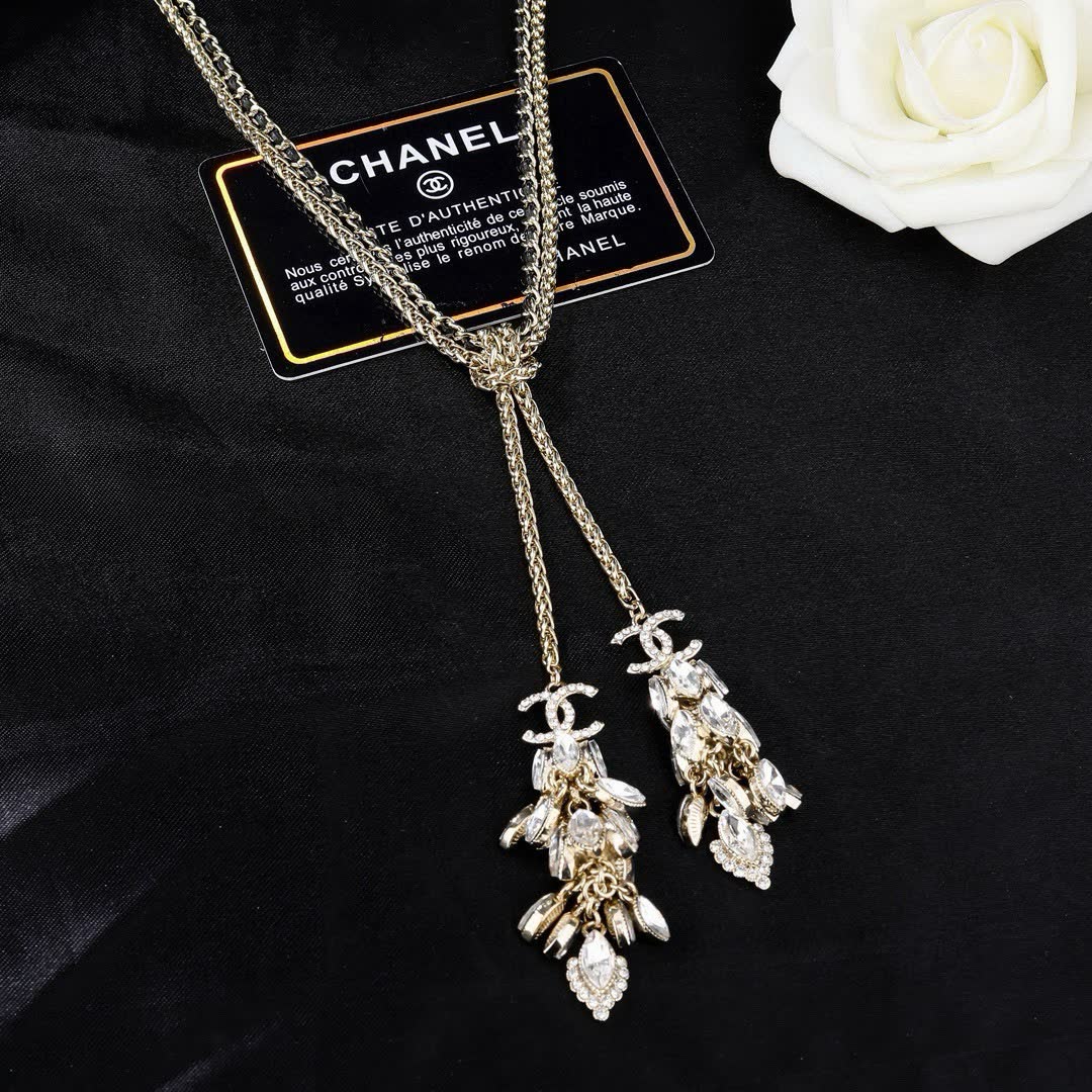 Chanel Crystal Tassel Necklace