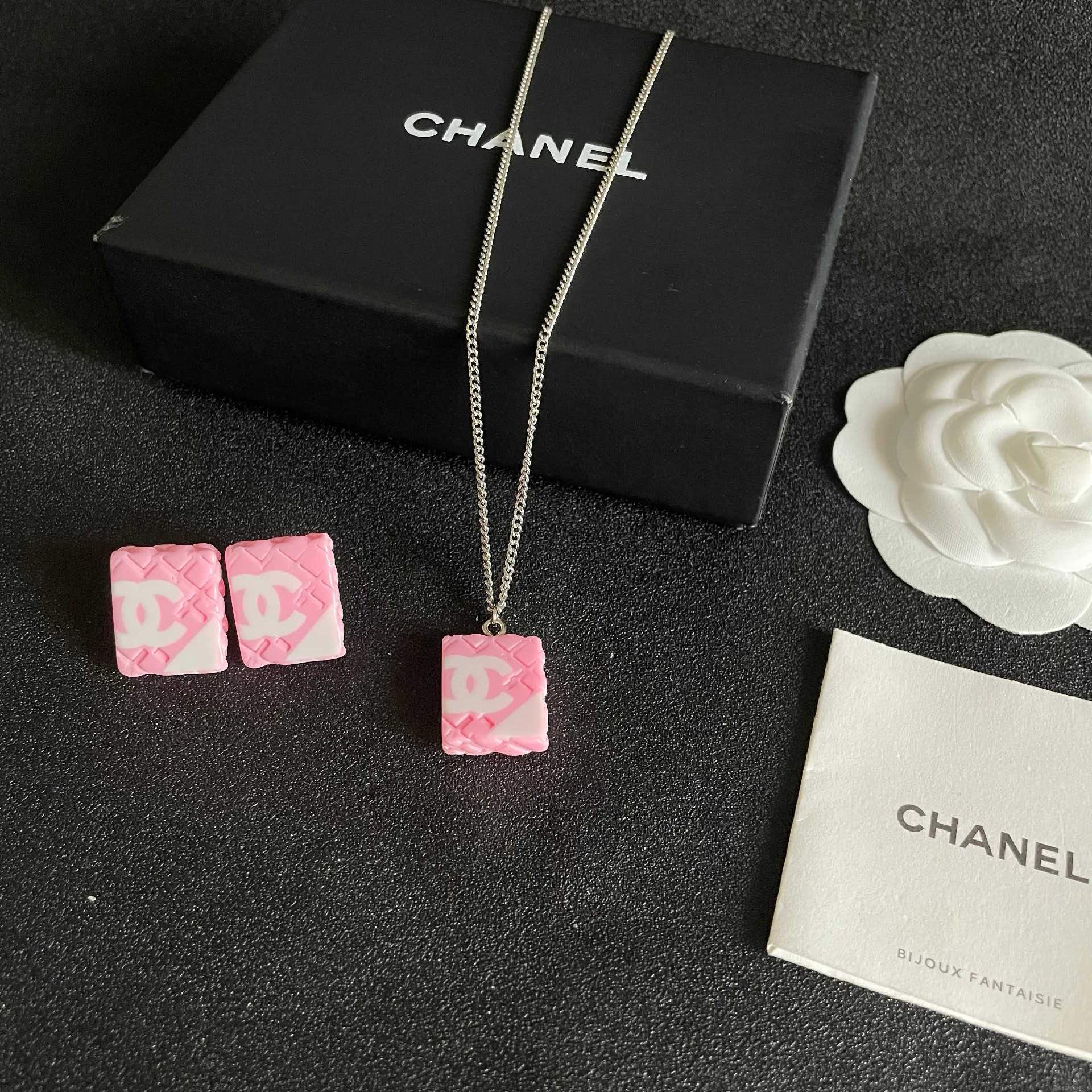 Chanel Pink Camellia Necklace