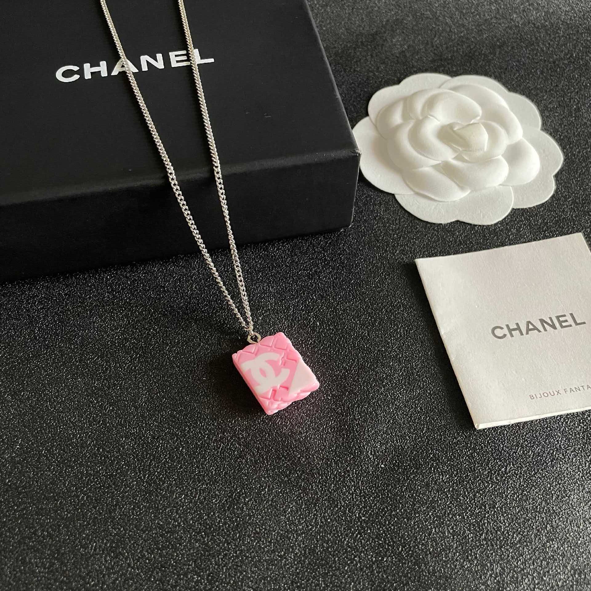 Chanel Pink Camellia Necklace
