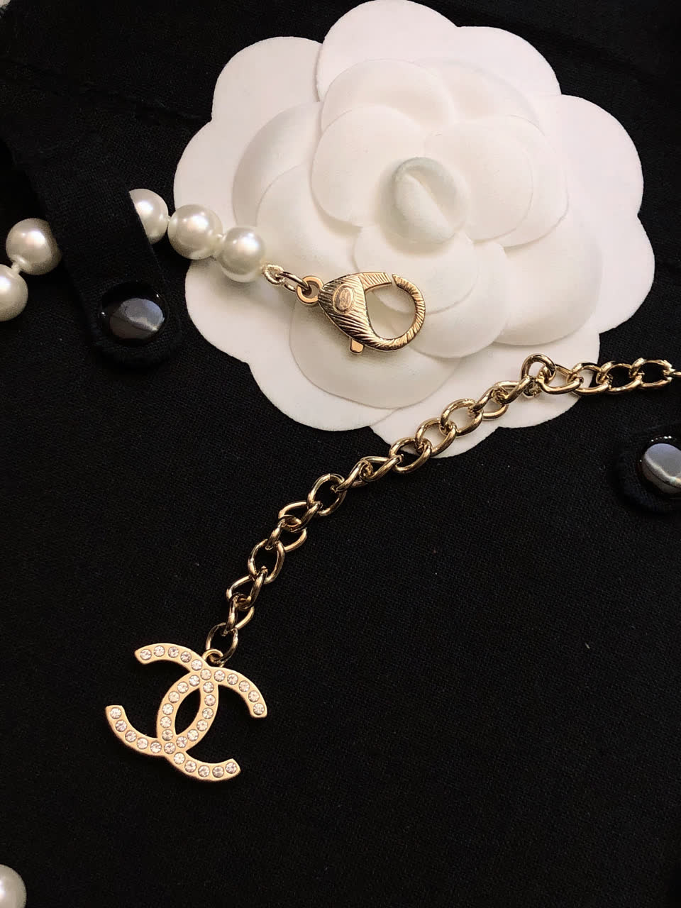 Chanel Pearl Necklace with Number 5 Pendant