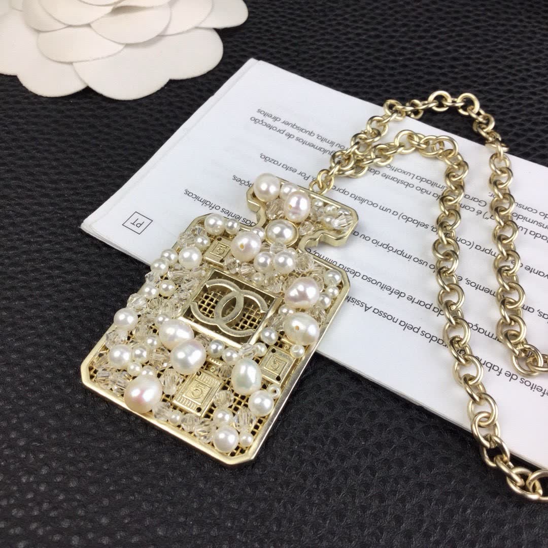 Chanel Gold-tone Pearl-embellished Necklace