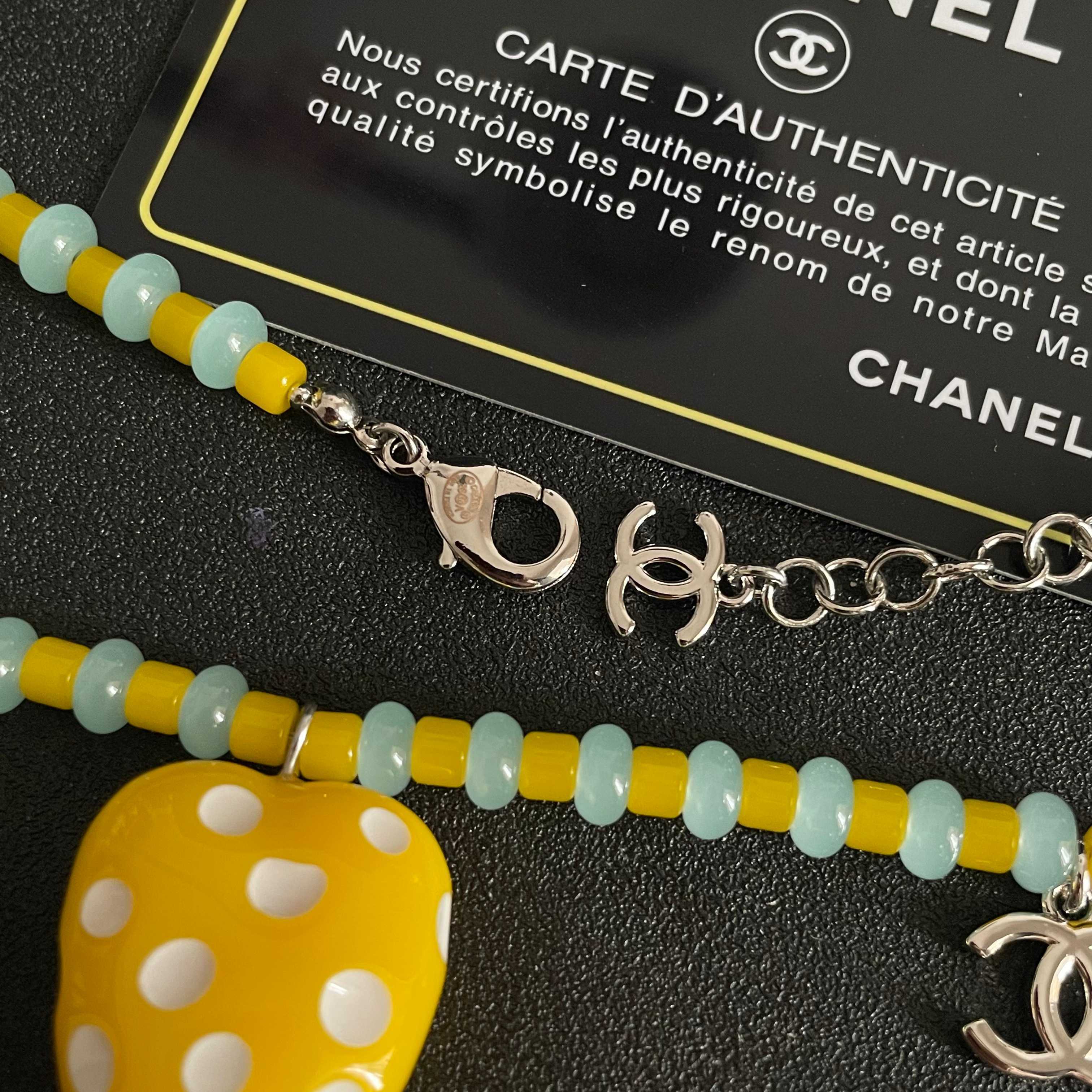 Chanel Yellow Heart Pendant Necklace