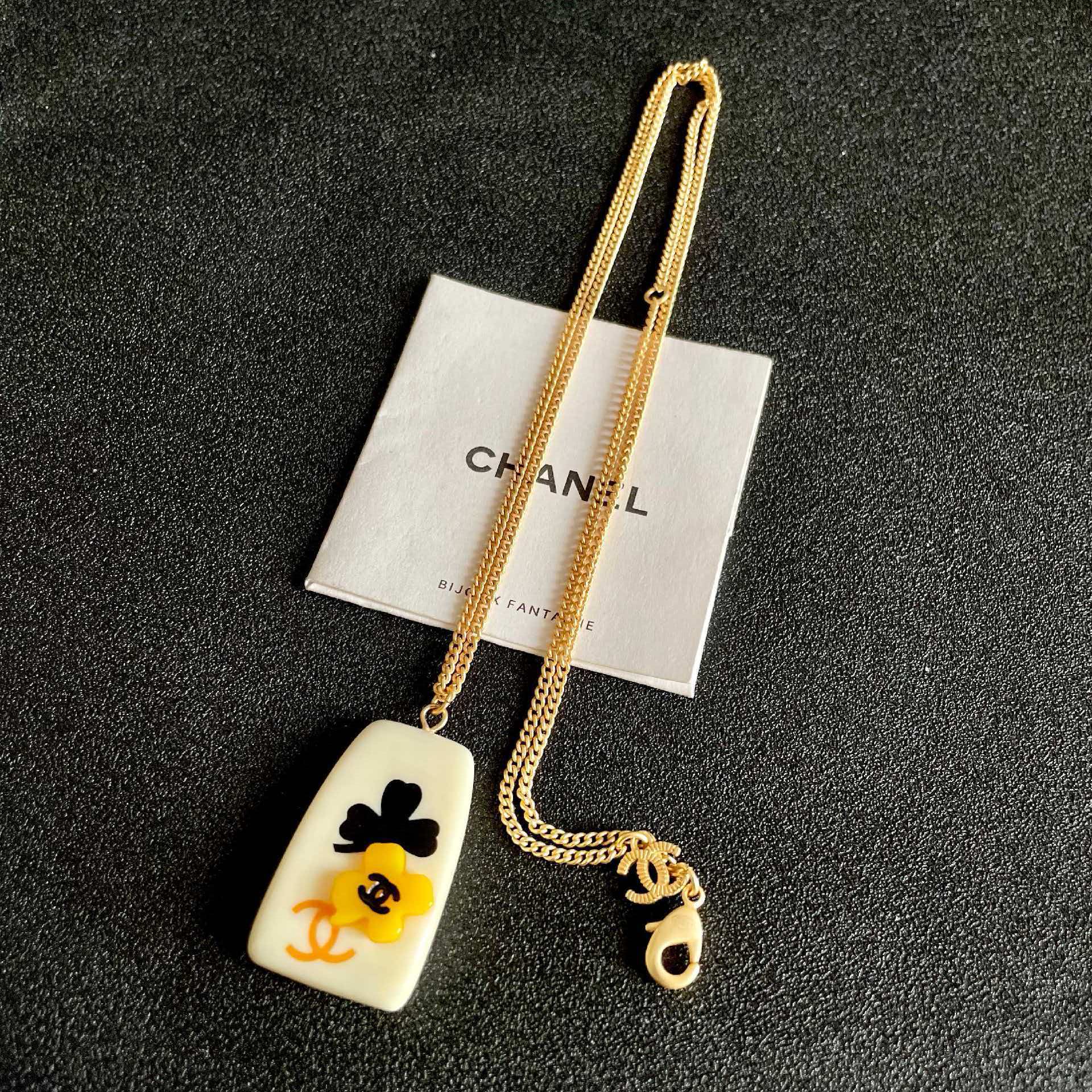 Chanel Yellow Flower Pendant Necklace