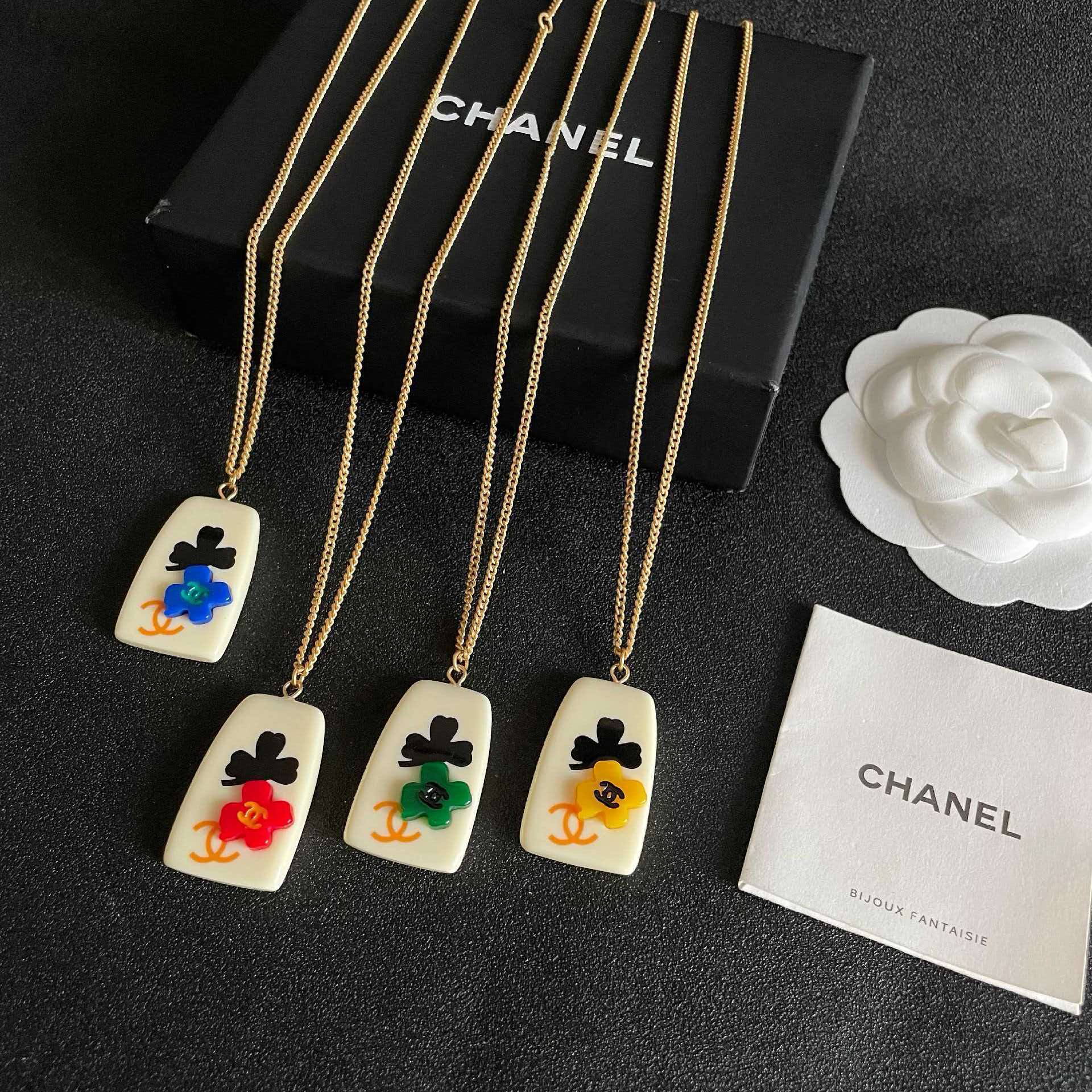 Chanel Clover Leaf Pendant Necklace
