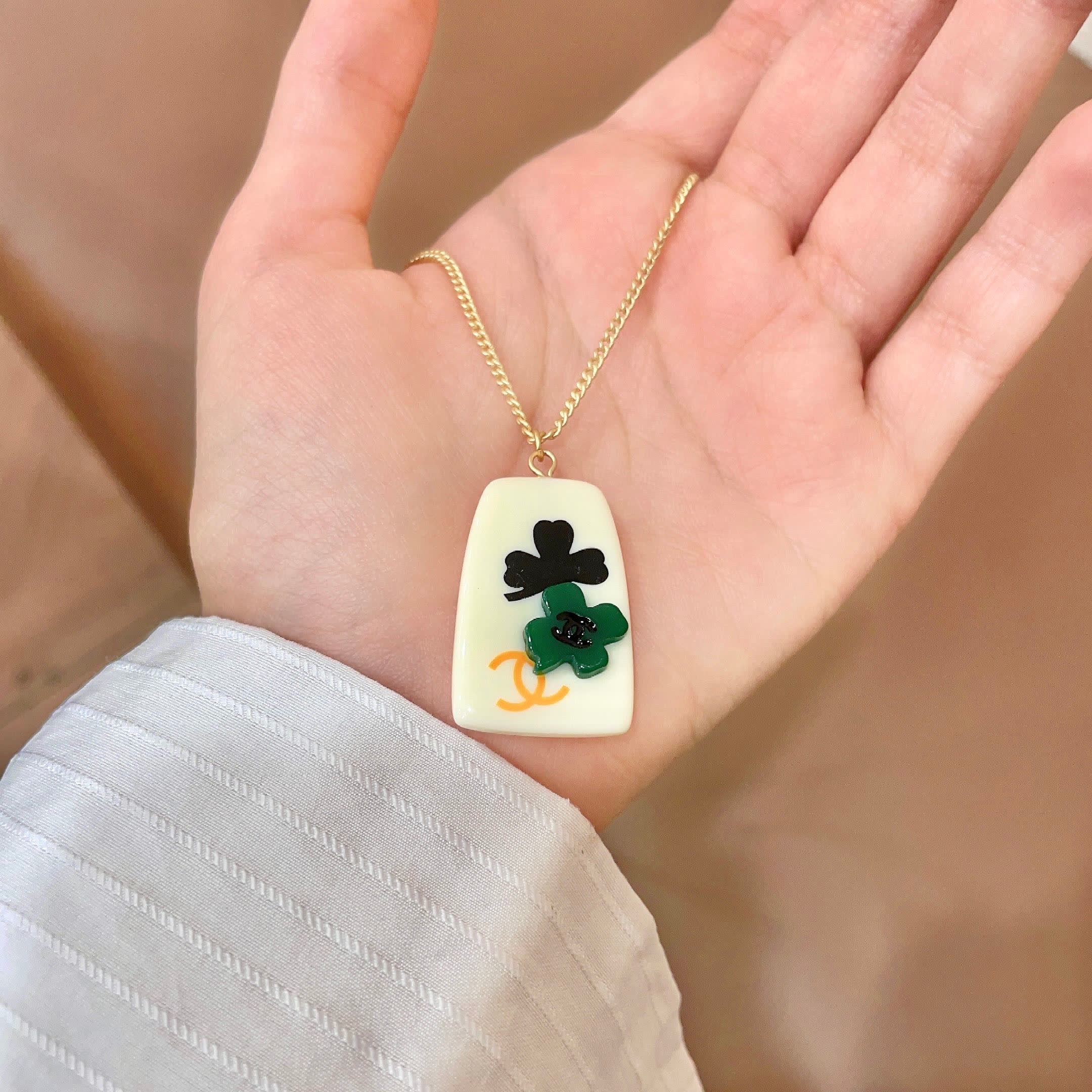 Chanel Clover Leaf Pendant Necklace