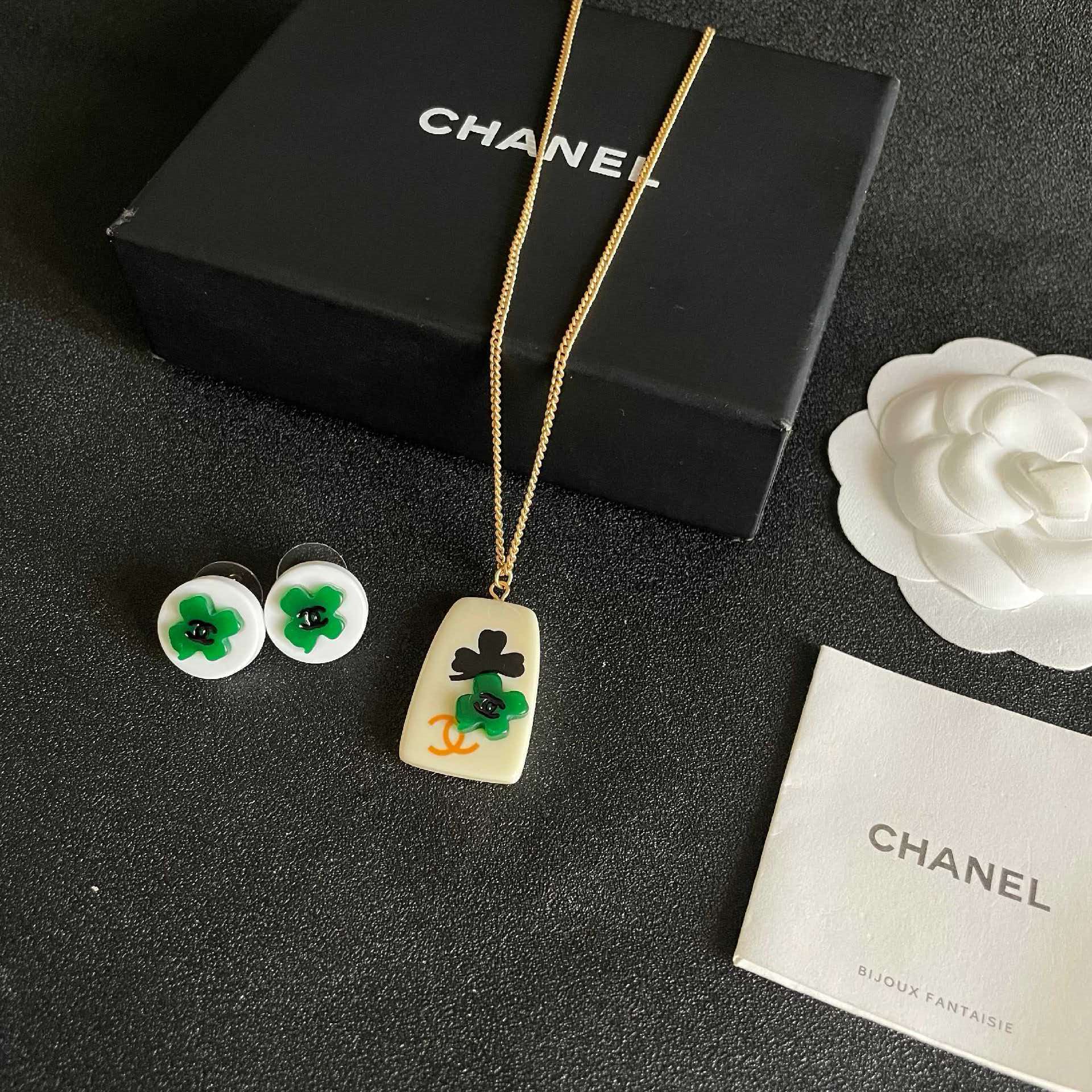 Chanel Clover Leaf Pendant Necklace