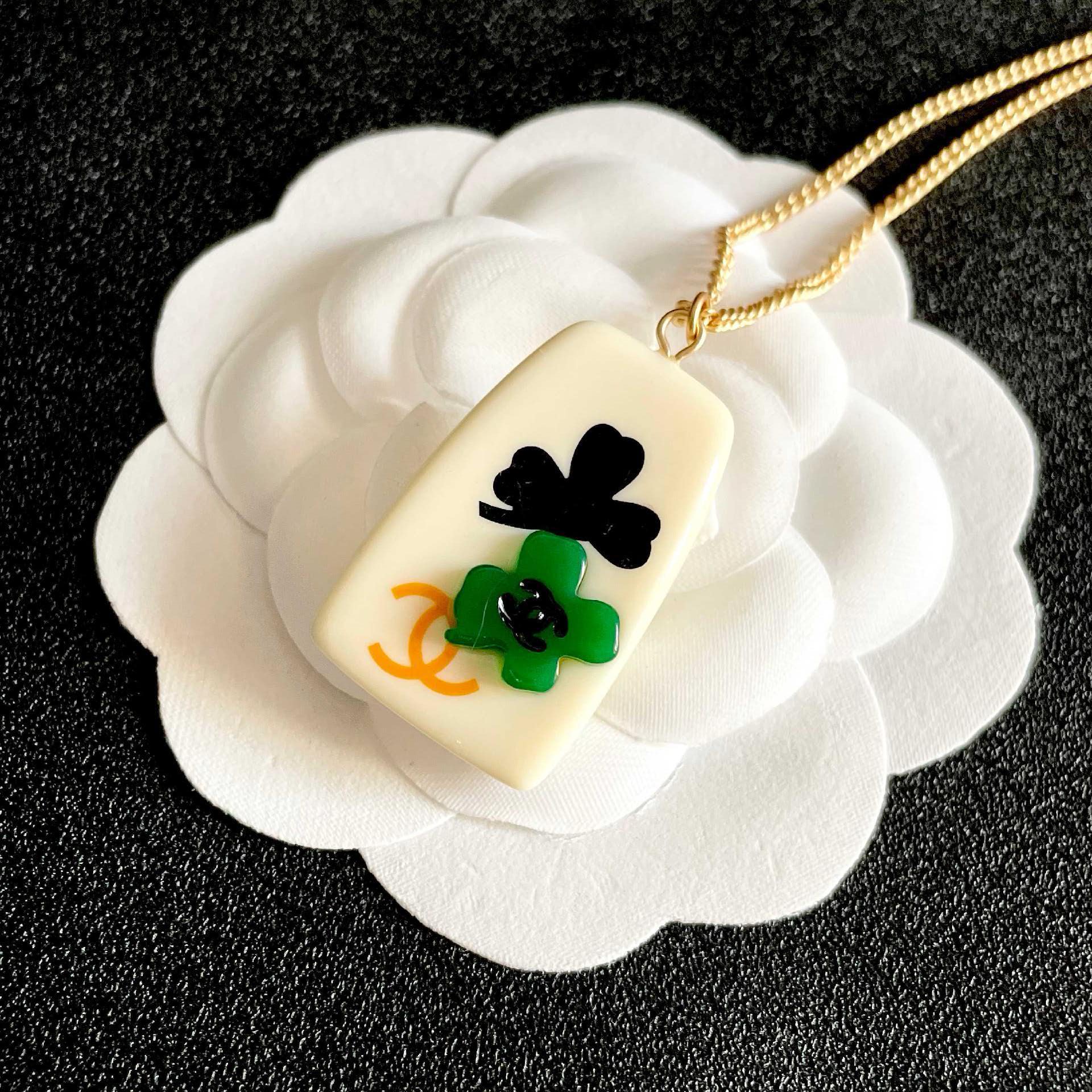 Chanel Clover Leaf Pendant Necklace