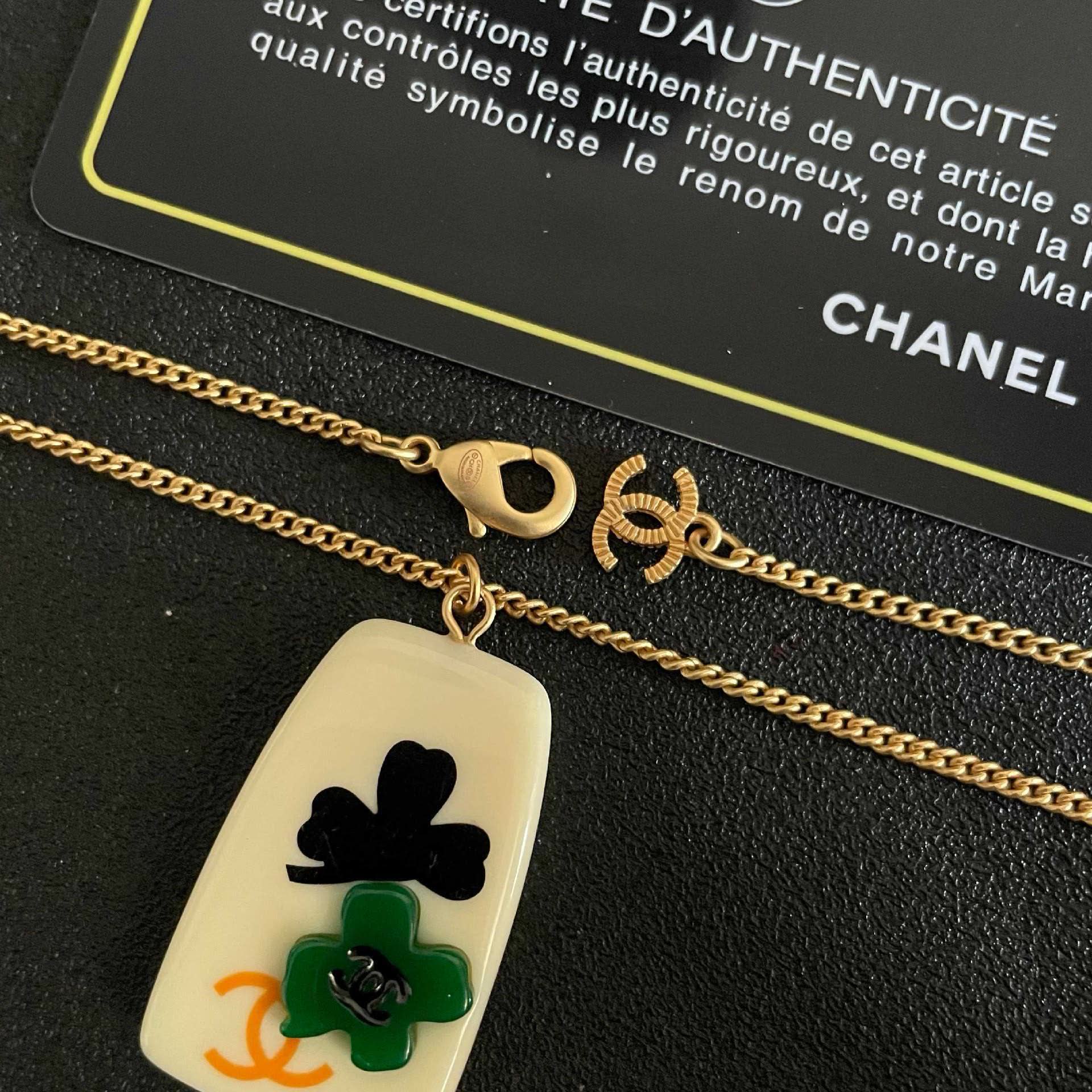 Chanel Clover Leaf Pendant Necklace