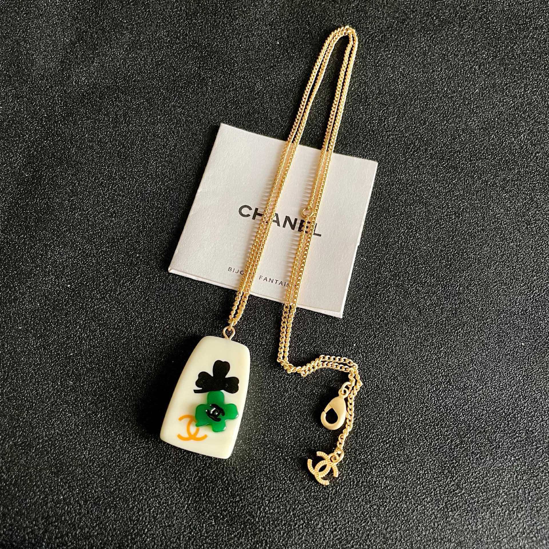 Chanel Clover Leaf Pendant Necklace
