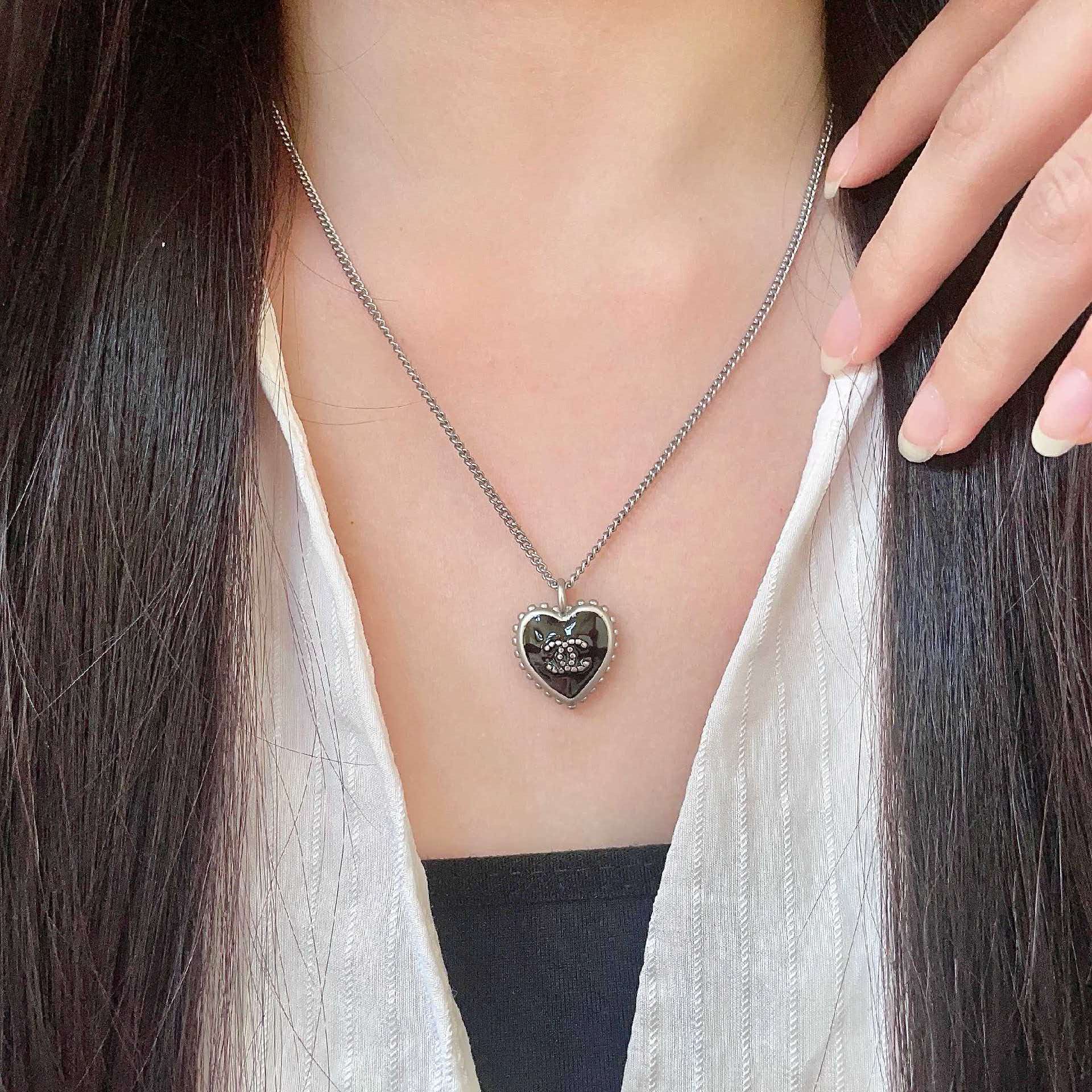 Chanel Heart Shaped Pendant Necklace