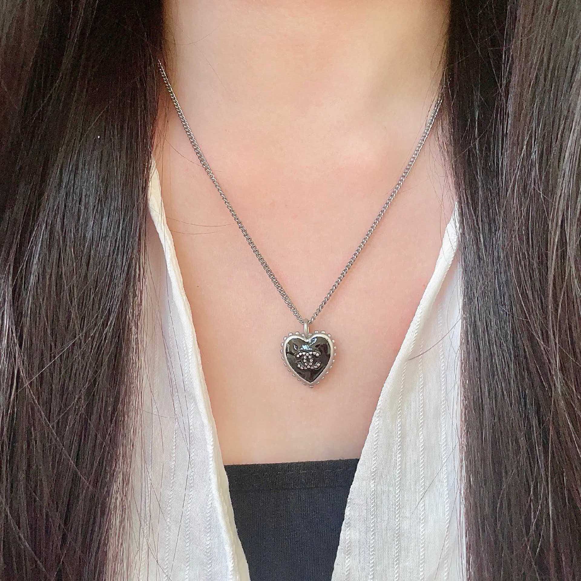 Chanel Heart Shaped Pendant Necklace