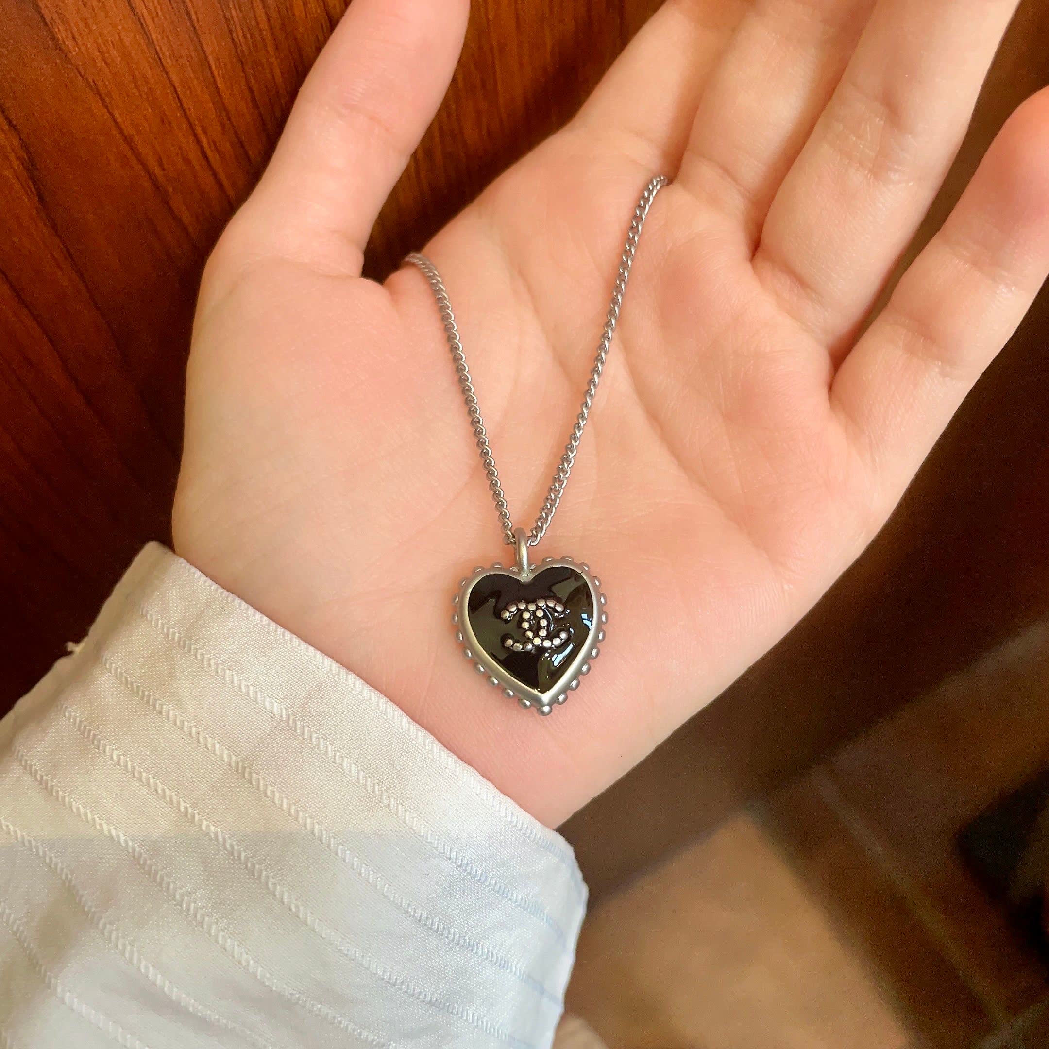 Chanel Heart Shaped Pendant Necklace
