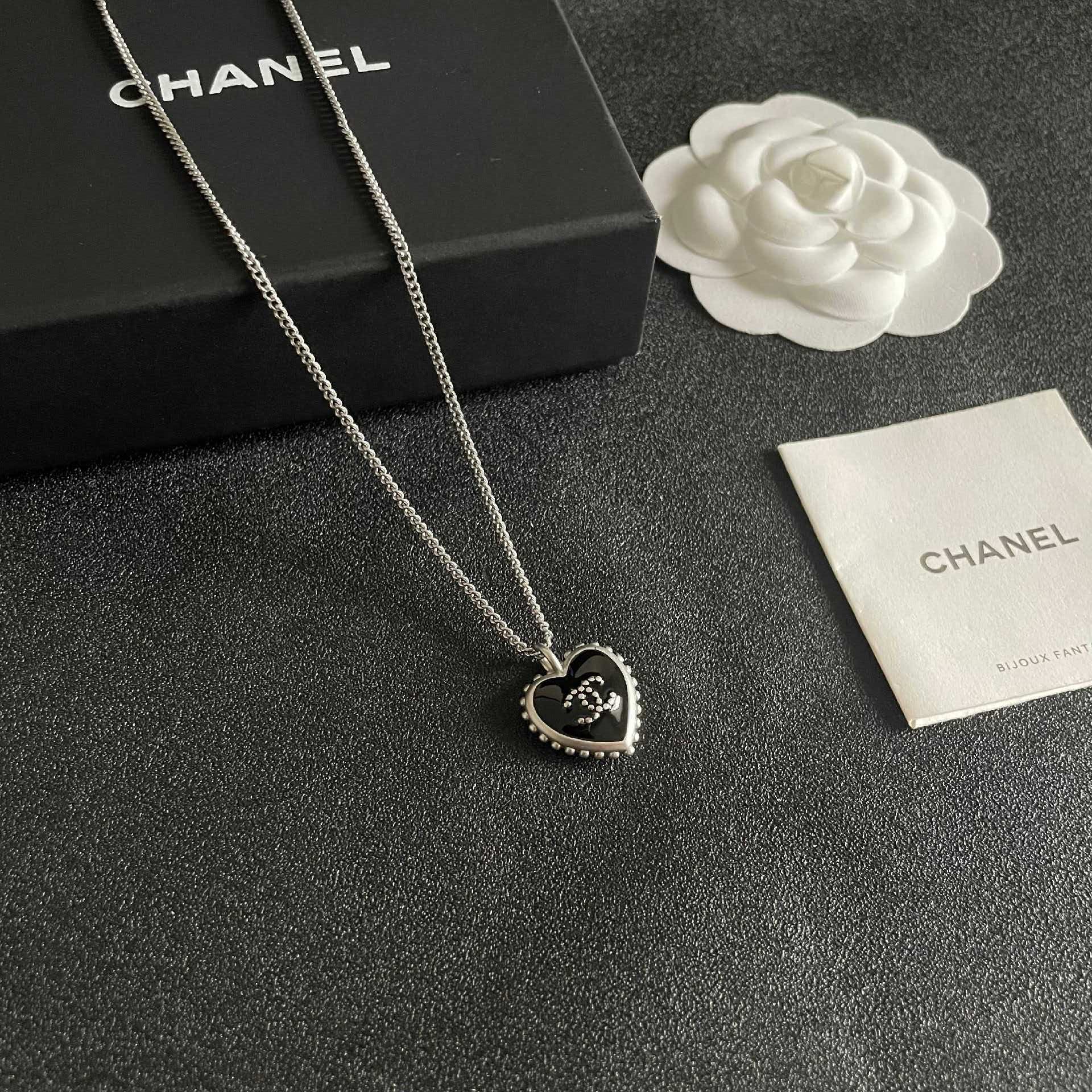 Chanel Heart Shaped Pendant Necklace