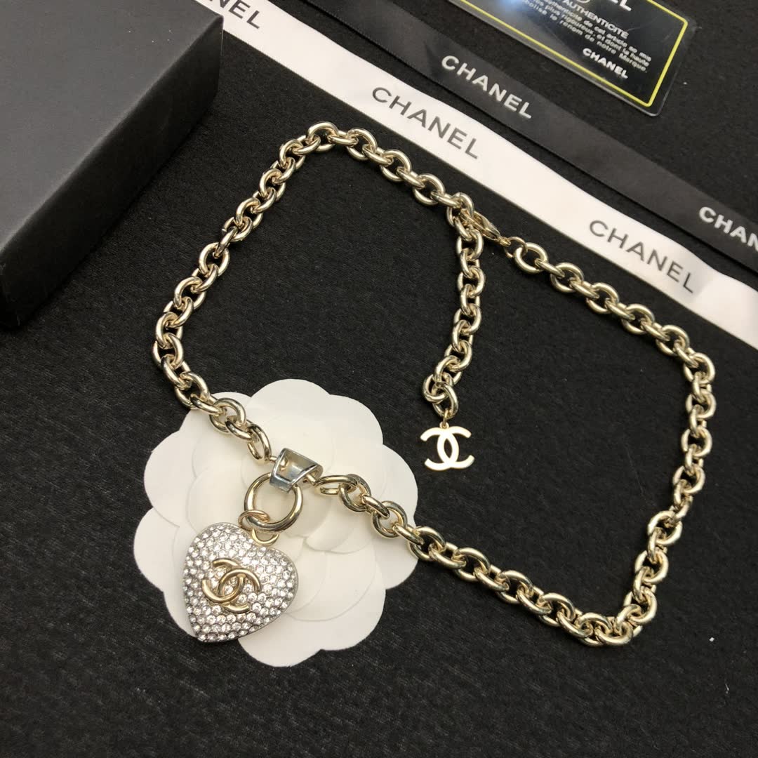 Chanel Heart Shaped Diamond Necklace