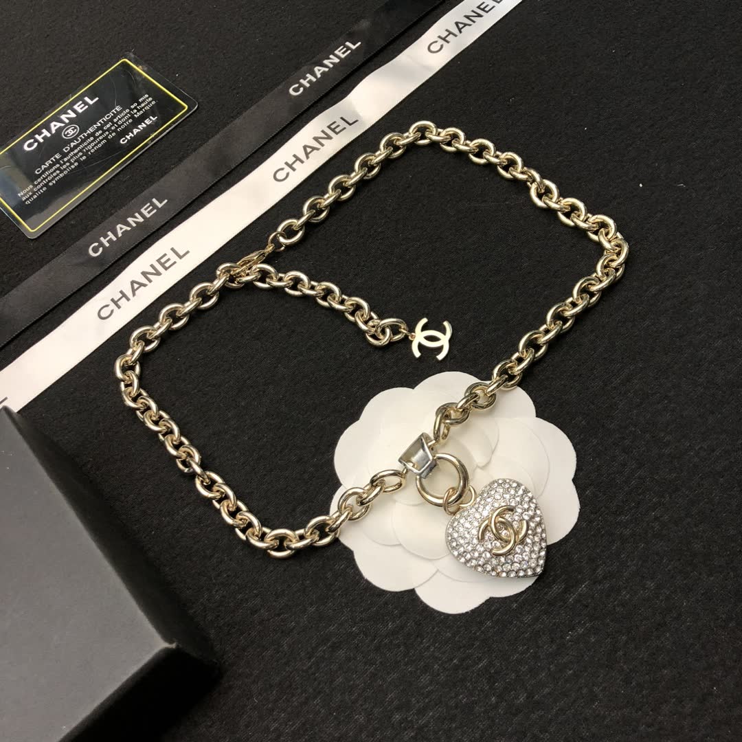 Chanel Heart Shaped Diamond Necklace