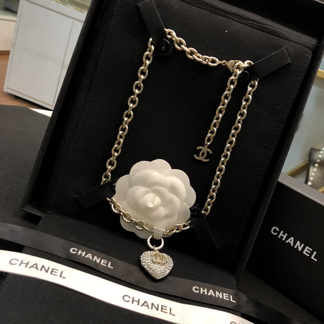 Chanel Heart Shaped Diamond Necklace