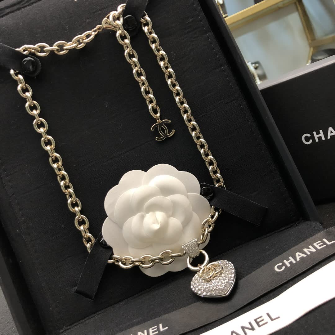Chanel Heart Shaped Diamond Necklace