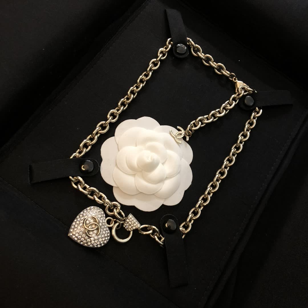 Chanel Heart Shaped Diamond Necklace