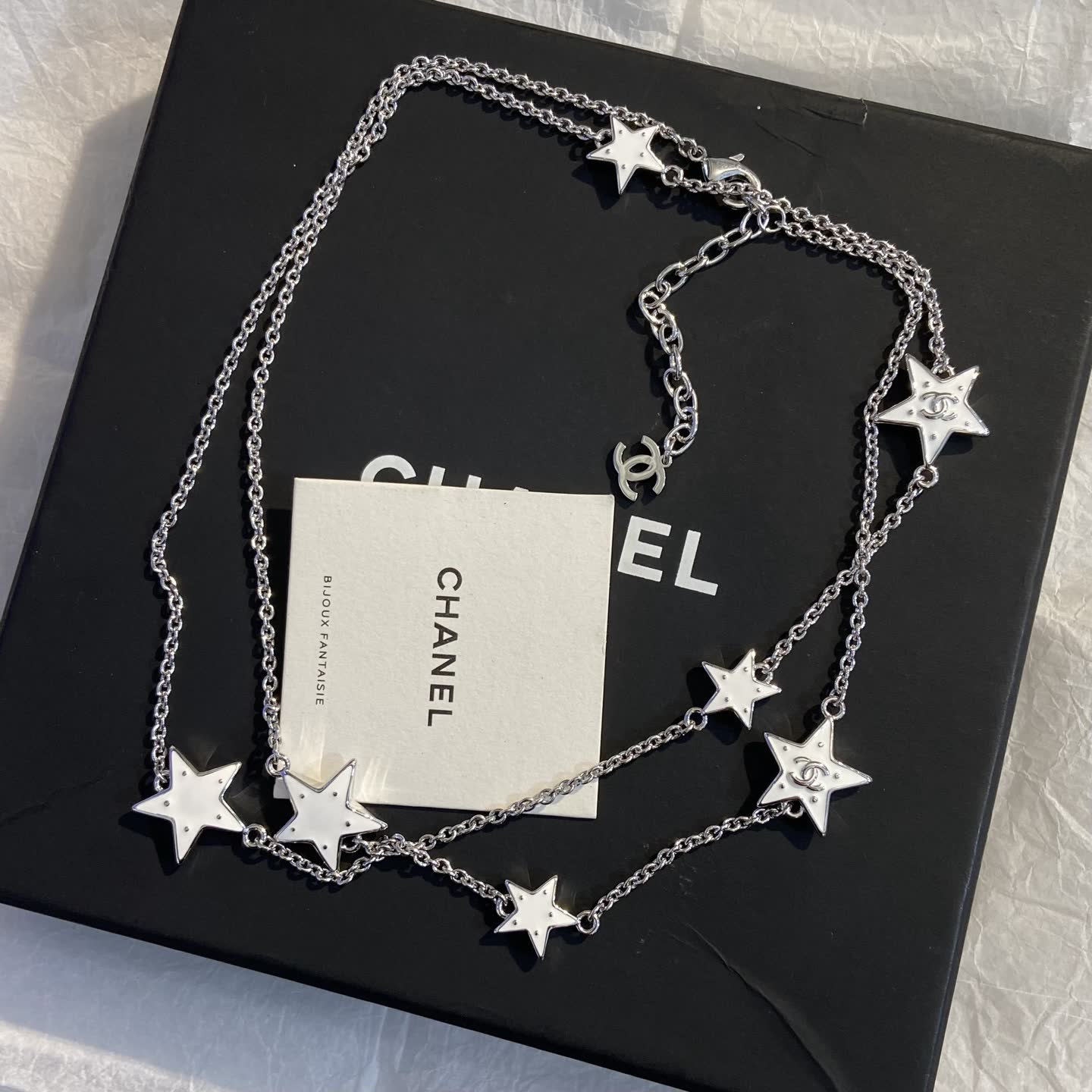 Chanel Silver Star Necklace
