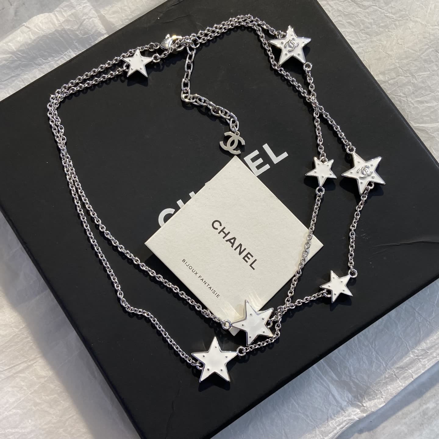 Chanel Silver Star Necklace