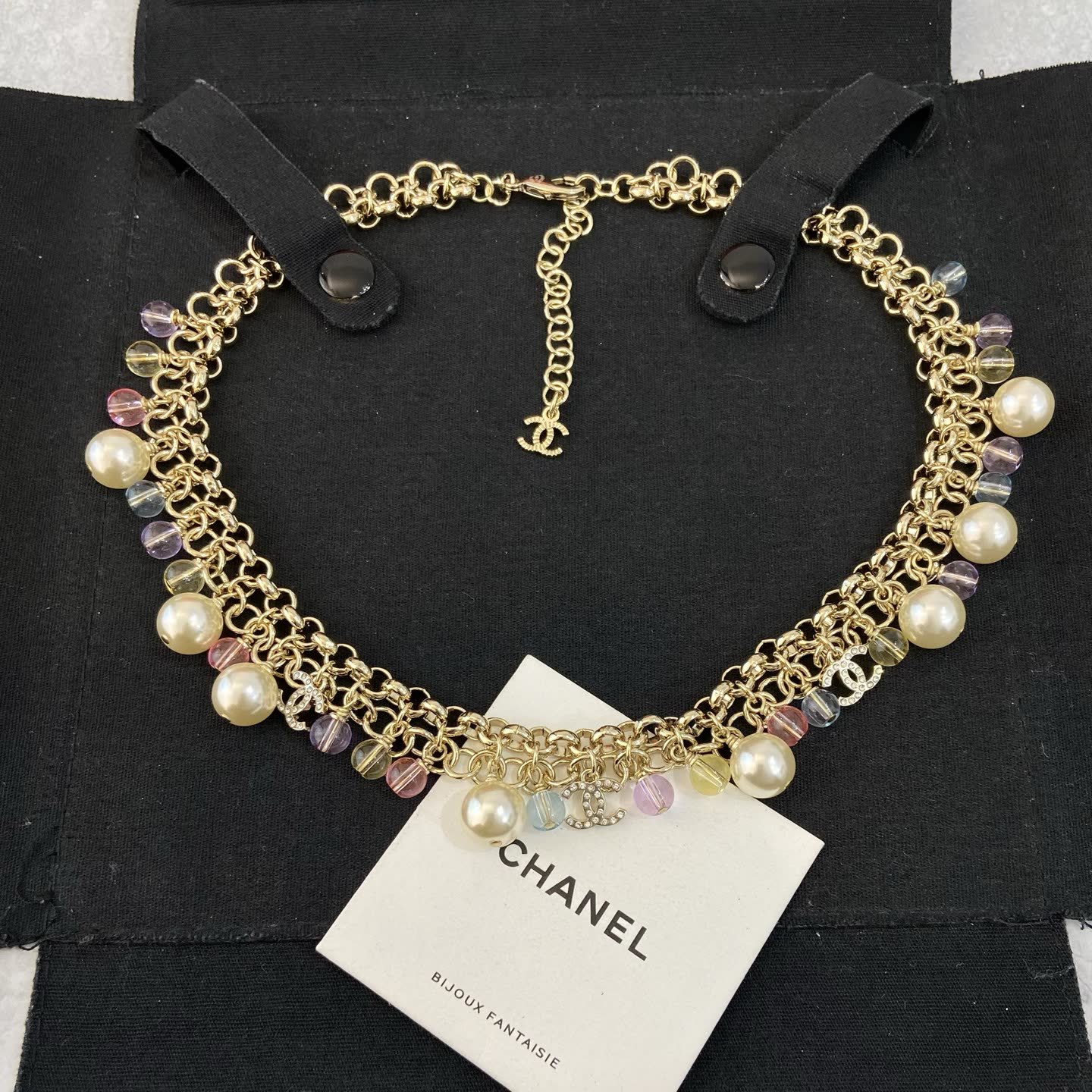 Chanel Multicolored Pearl and Crystal Necklace