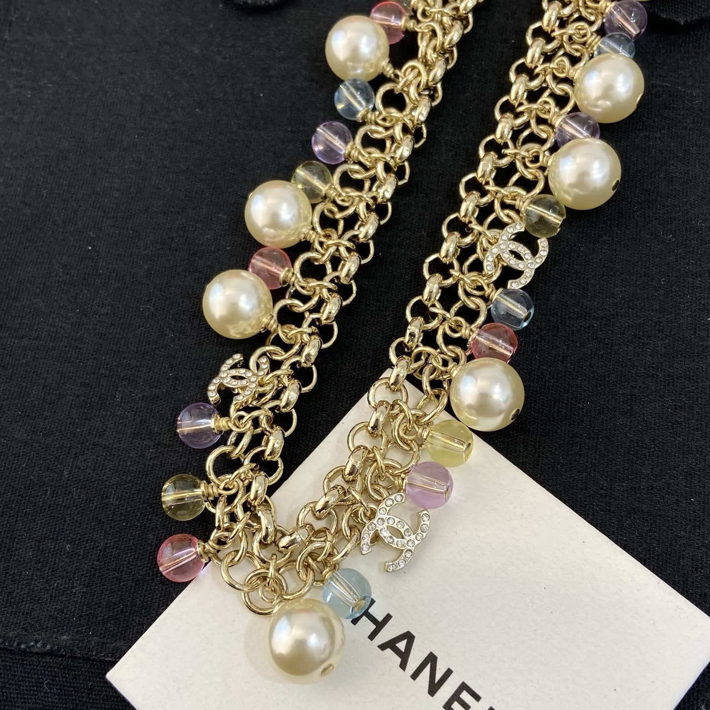 Chanel Multicolored Pearl and Crystal Necklace