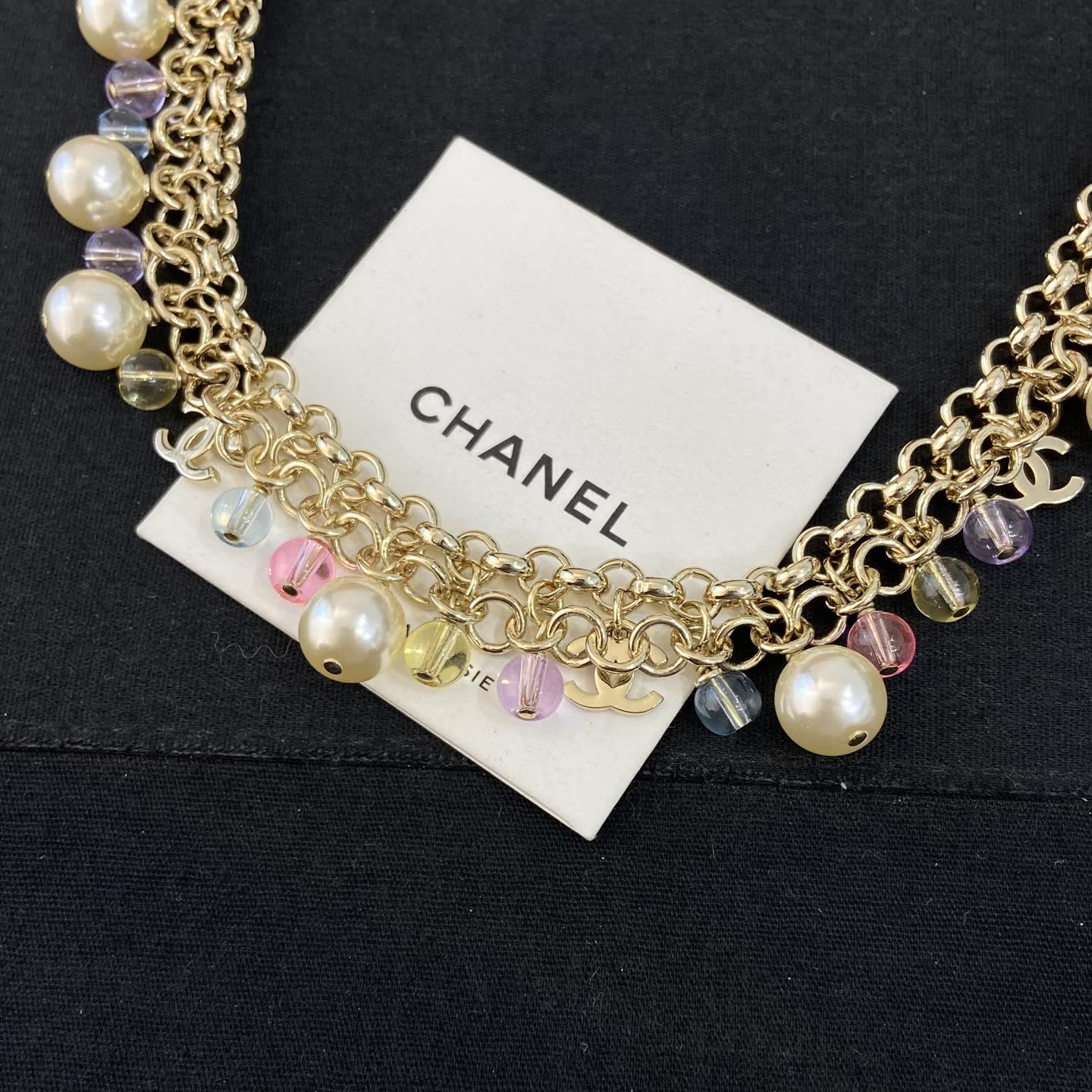 Chanel Multicolored Pearl and Crystal Necklace
