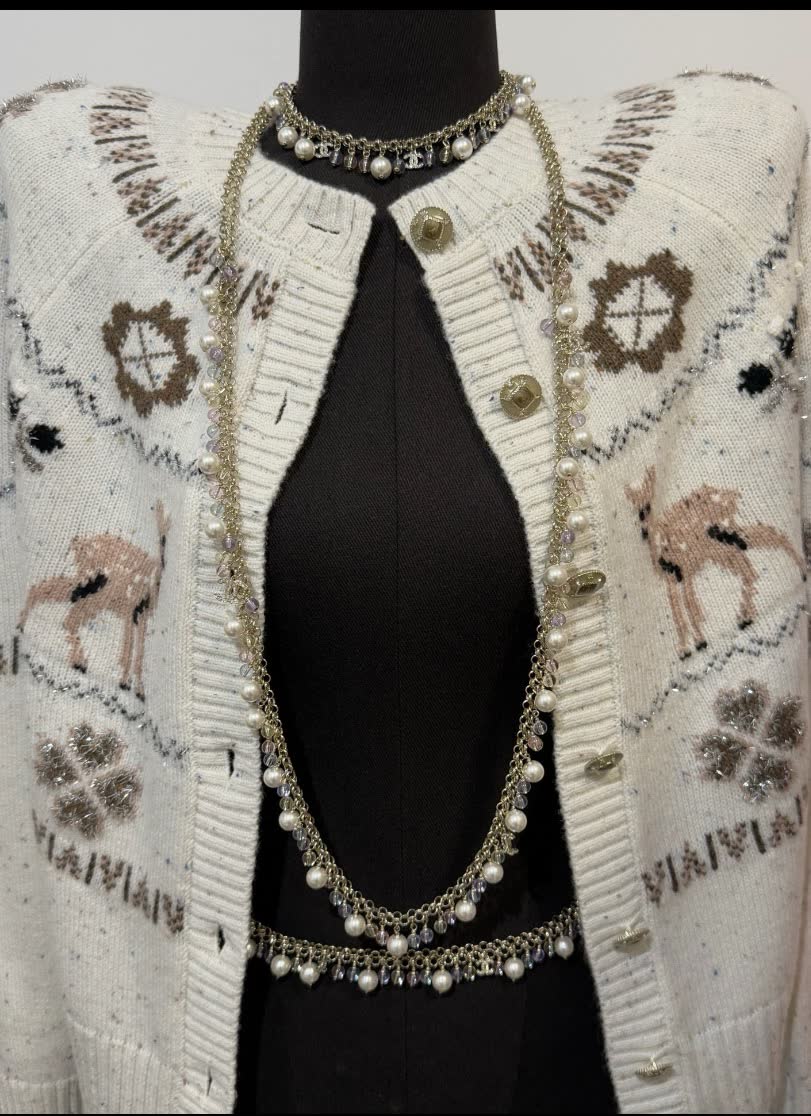 Chanel Multicolored Pearl and Crystal Necklace