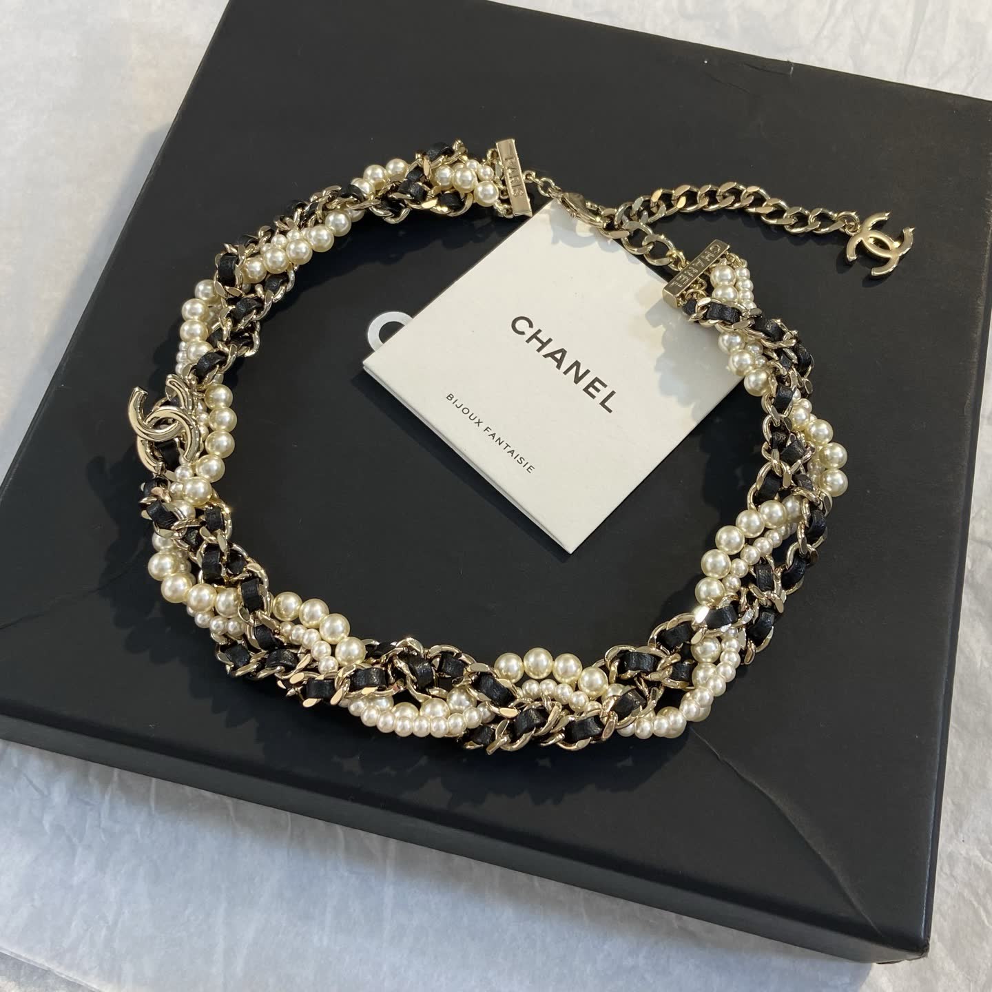 Chanel Pearl and Chain Necklace
