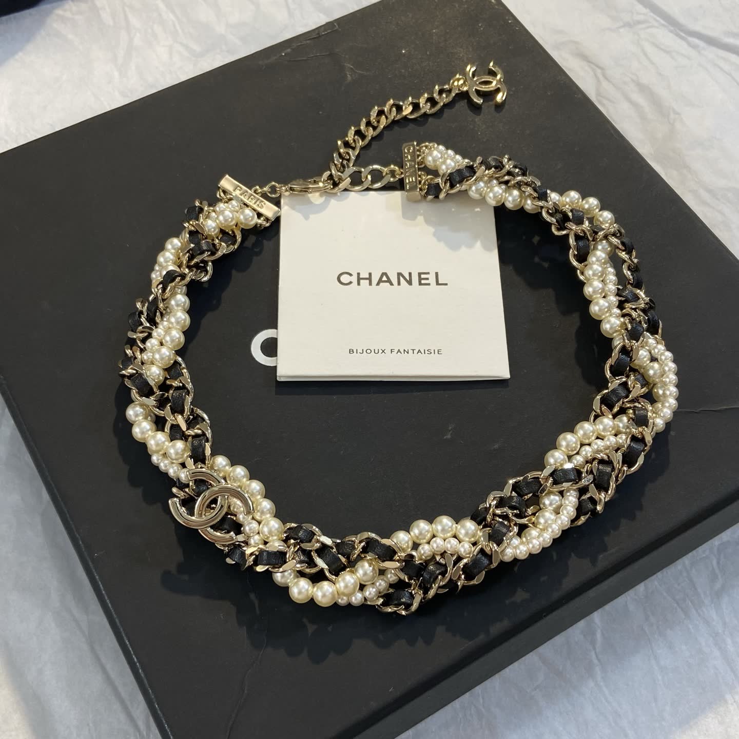 Chanel Pearl and Chain Necklace