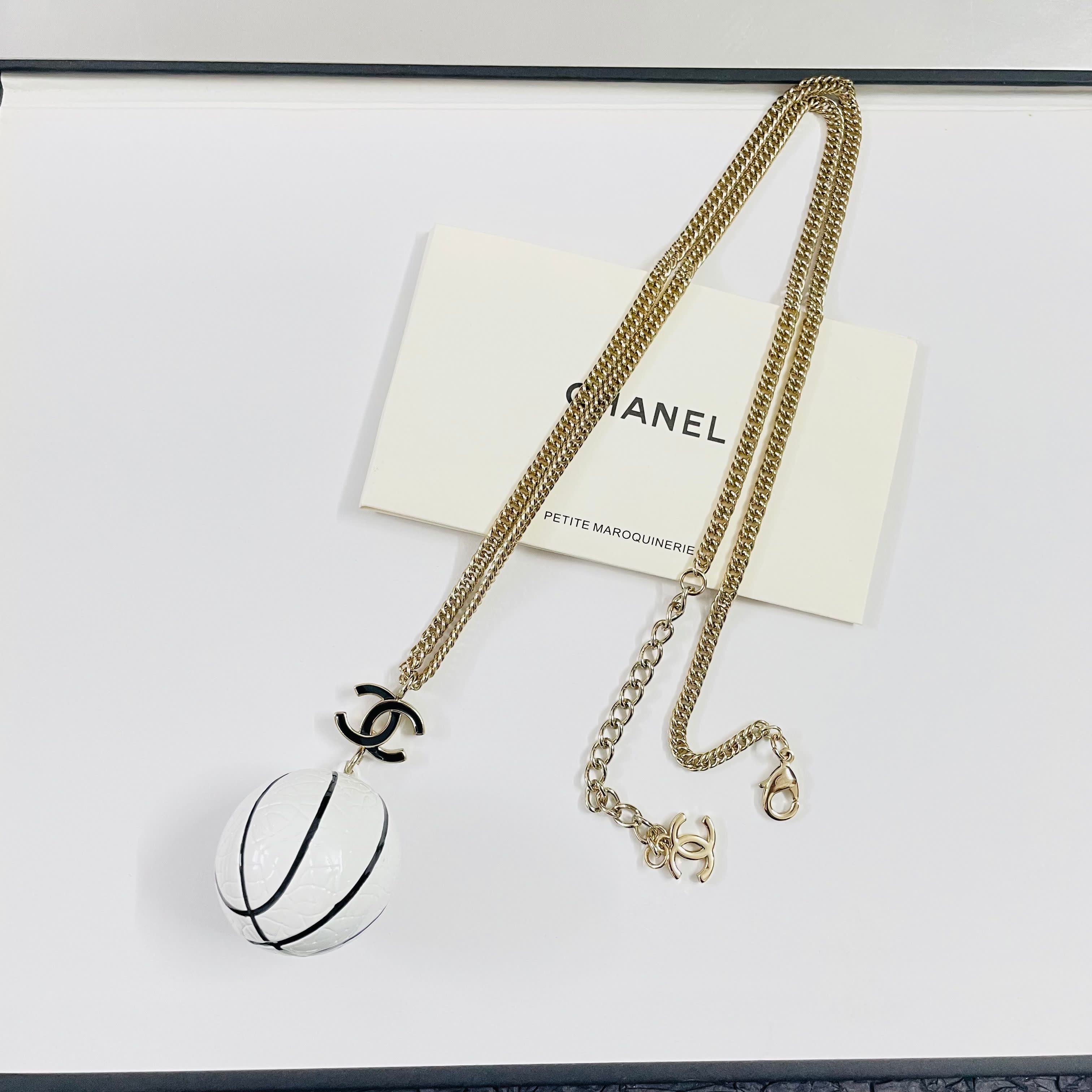 Chanel Tennis Ball Pendant Necklace