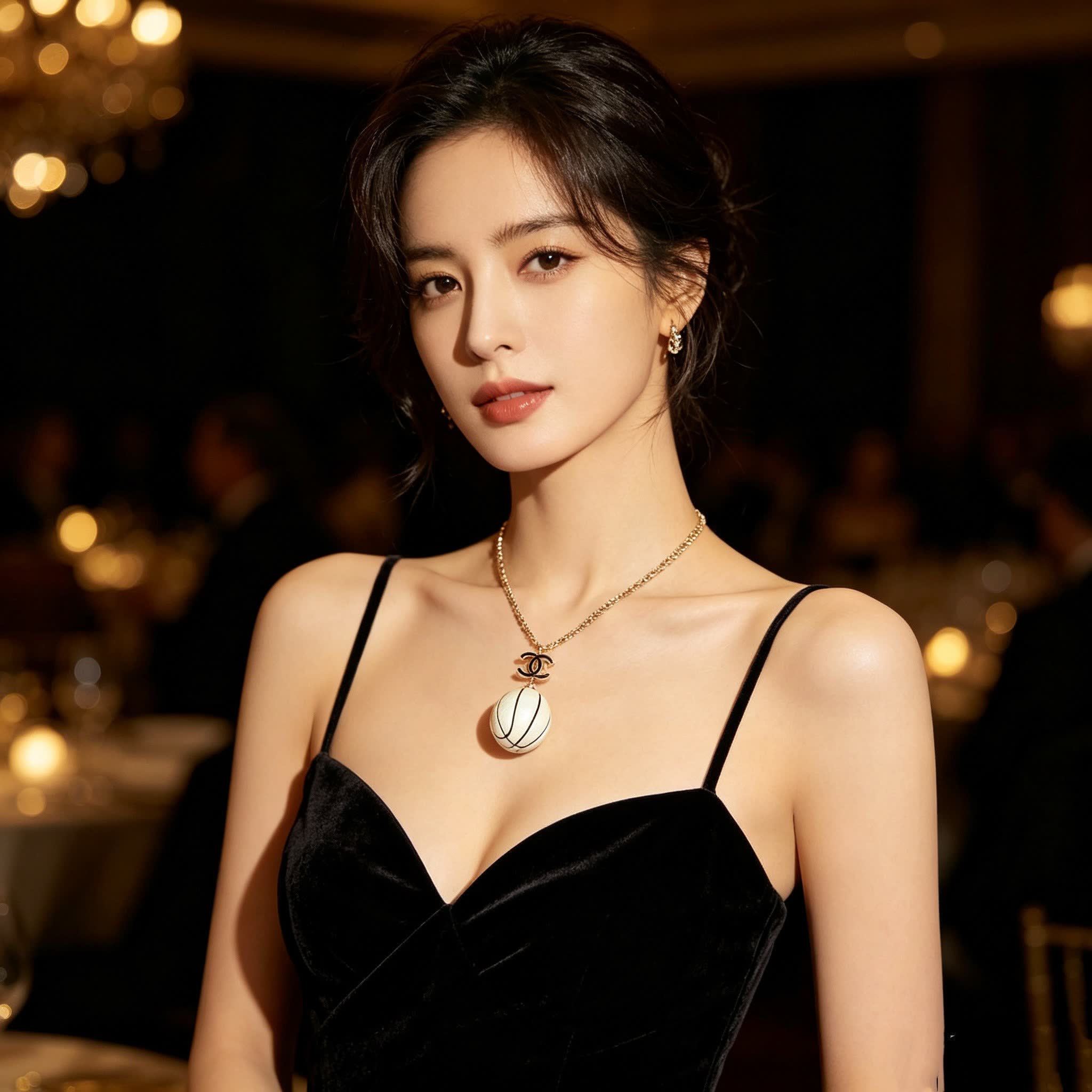 Chanel Tennis Ball Pendant Necklace